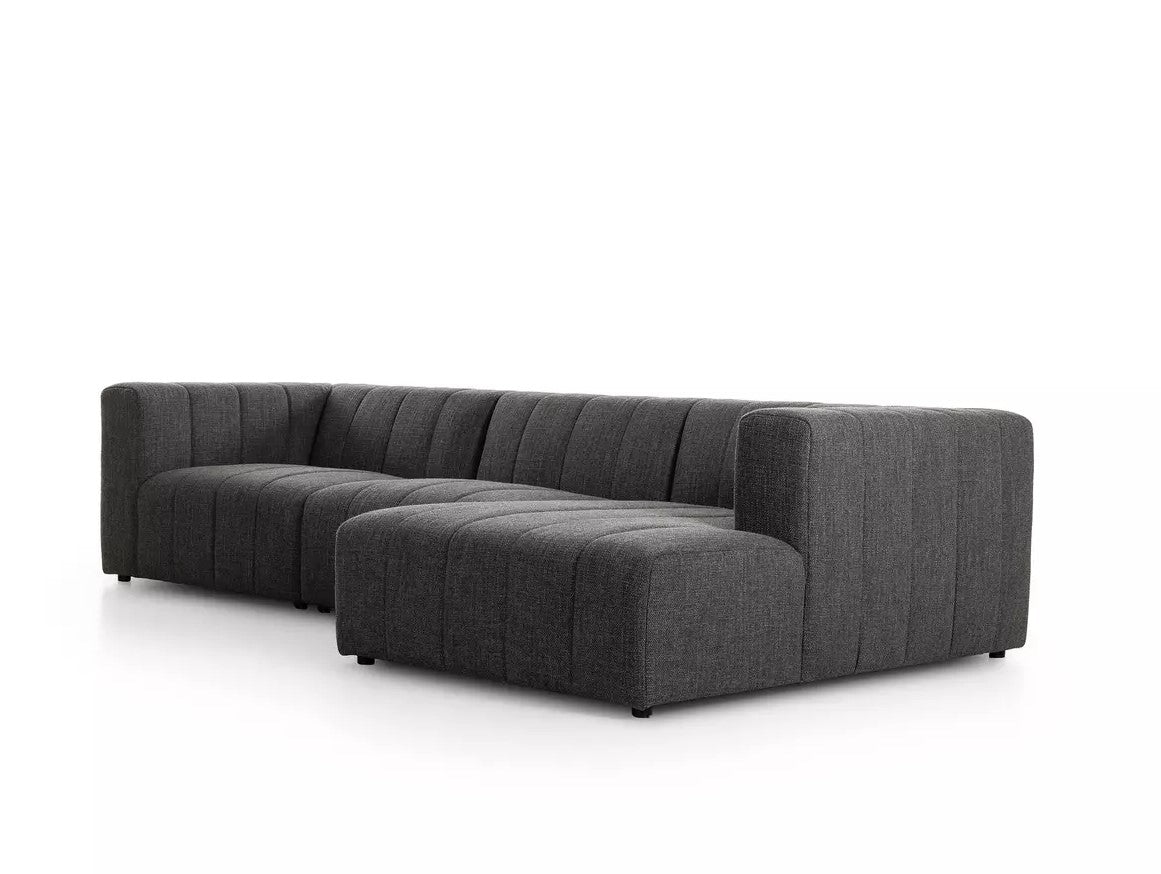 Langham Channeled Sectional Right Arm Facing 3 Piece / Saxon CharcoalSectionals Four Hands Right Arm Facing 3 Piece Saxon Charcoal Four Hands, Mid Century Modern Furniture, Old Bones Furniture Company, Old Bones Co, Modern Mid Century, Designer Furniture, https://www.oldbonesco.com/