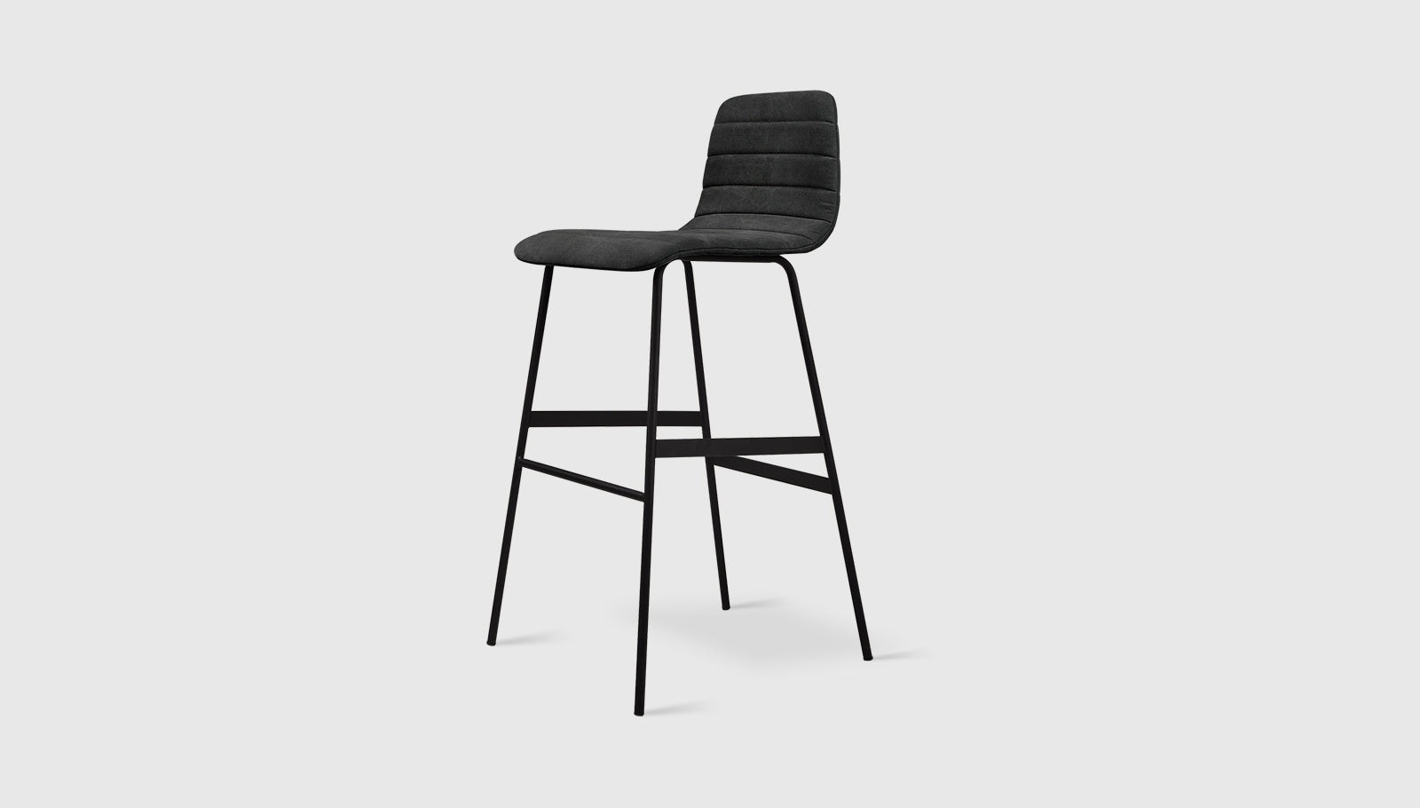 Lecture Bar Stool Upholstered Vintage Mineral / BlackBar Stool Gus*  Vintage Mineral Black  Four Hands, Mid Century Modern Furniture, Old Bones Furniture Company, Old Bones Co, Modern Mid Century, Designer Furniture, https://www.oldbonesco.com/