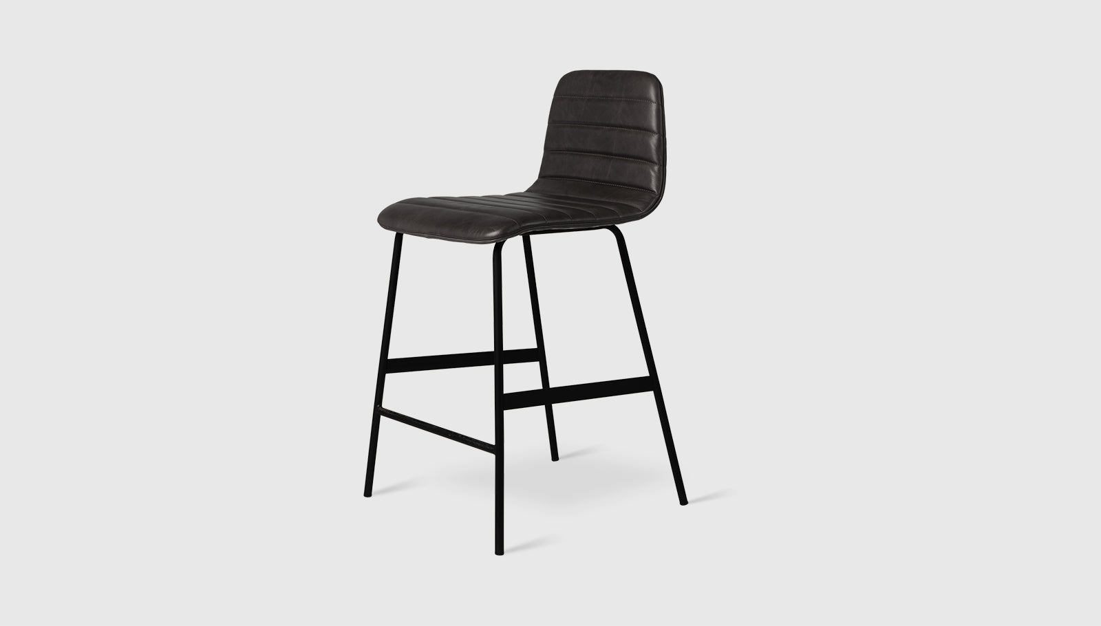 Lecture Counter Stool Upholstered Saddle Black Leather / BlackChair Gus* Saddle Black Leather Black Four Hands, Mid Century Modern Furniture, Old Bones Furniture Company, Old Bones Co, Modern Mid Century, Designer Furniture, https://www.oldbonesco.com/