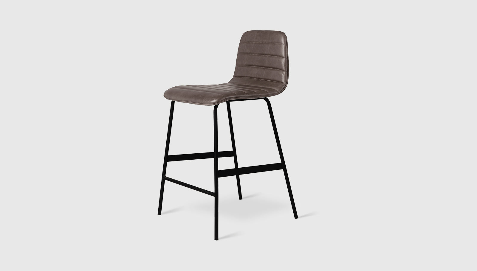 Lecture Counter Stool Upholstered Saddle Grey Leather / BlackChair Gus* Saddle Grey Leather Black Four Hands, Mid Century Modern Furniture, Old Bones Furniture Company, Old Bones Co, Modern Mid Century, Designer Furniture, https://www.oldbonesco.com/