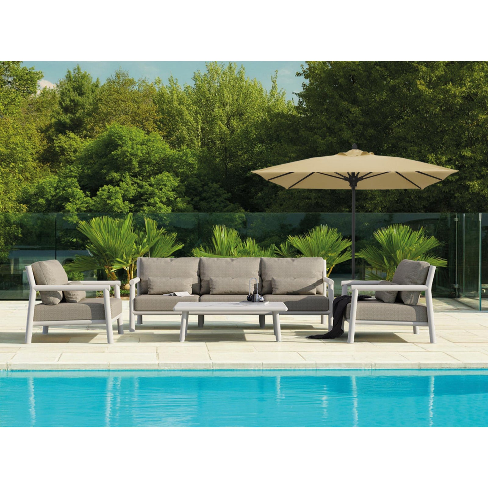 Luna 11FT Octagonal Pulley Aluminum Umbrella - Sunbrella Fabric