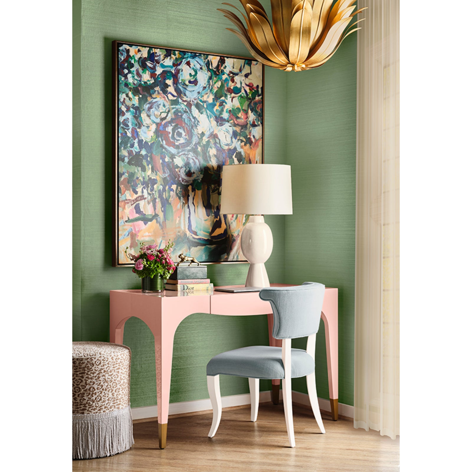 Mandi Tapered Leg One Drawer Desk
