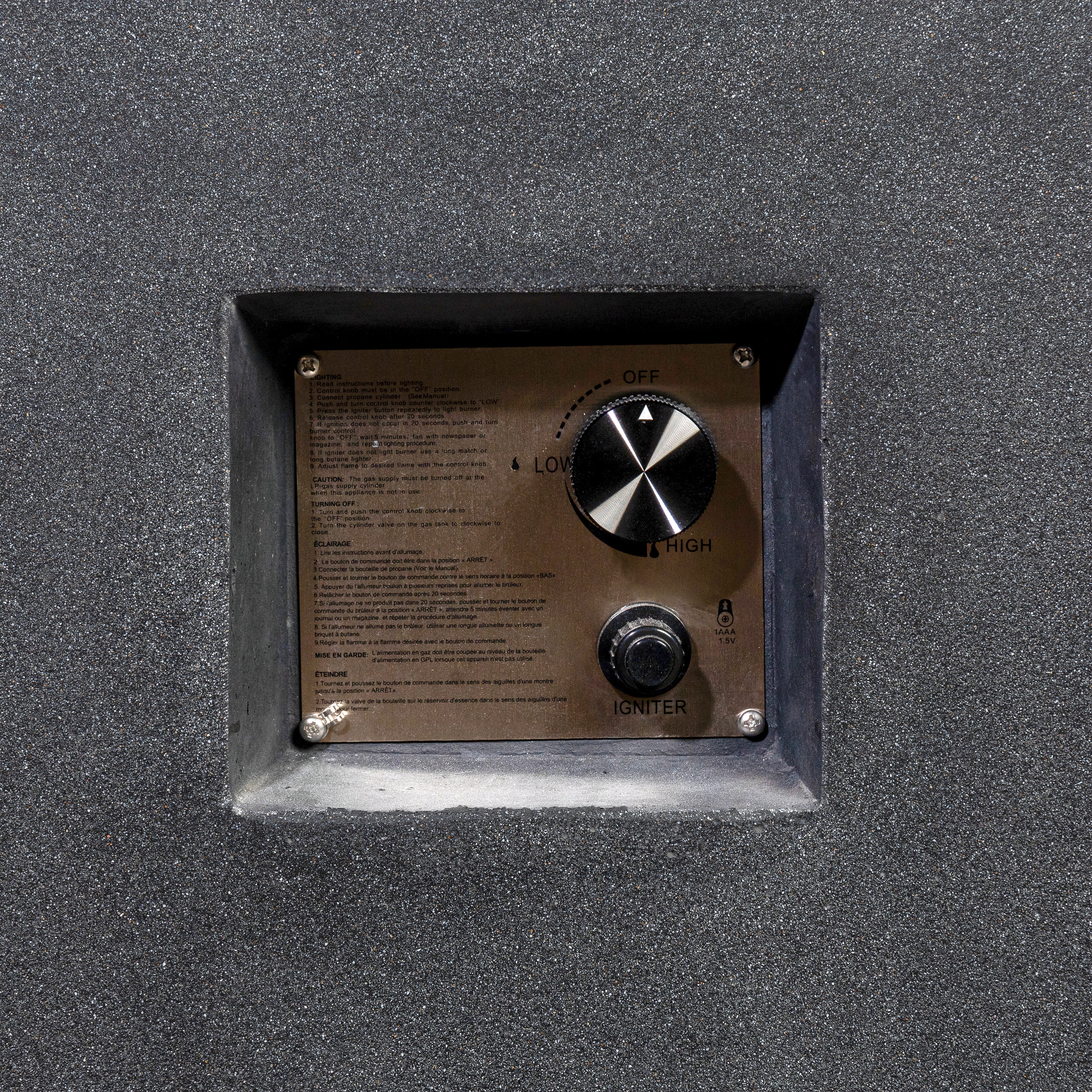 Beton 42" Square Hidden Propane Tank Gas Fire Pit