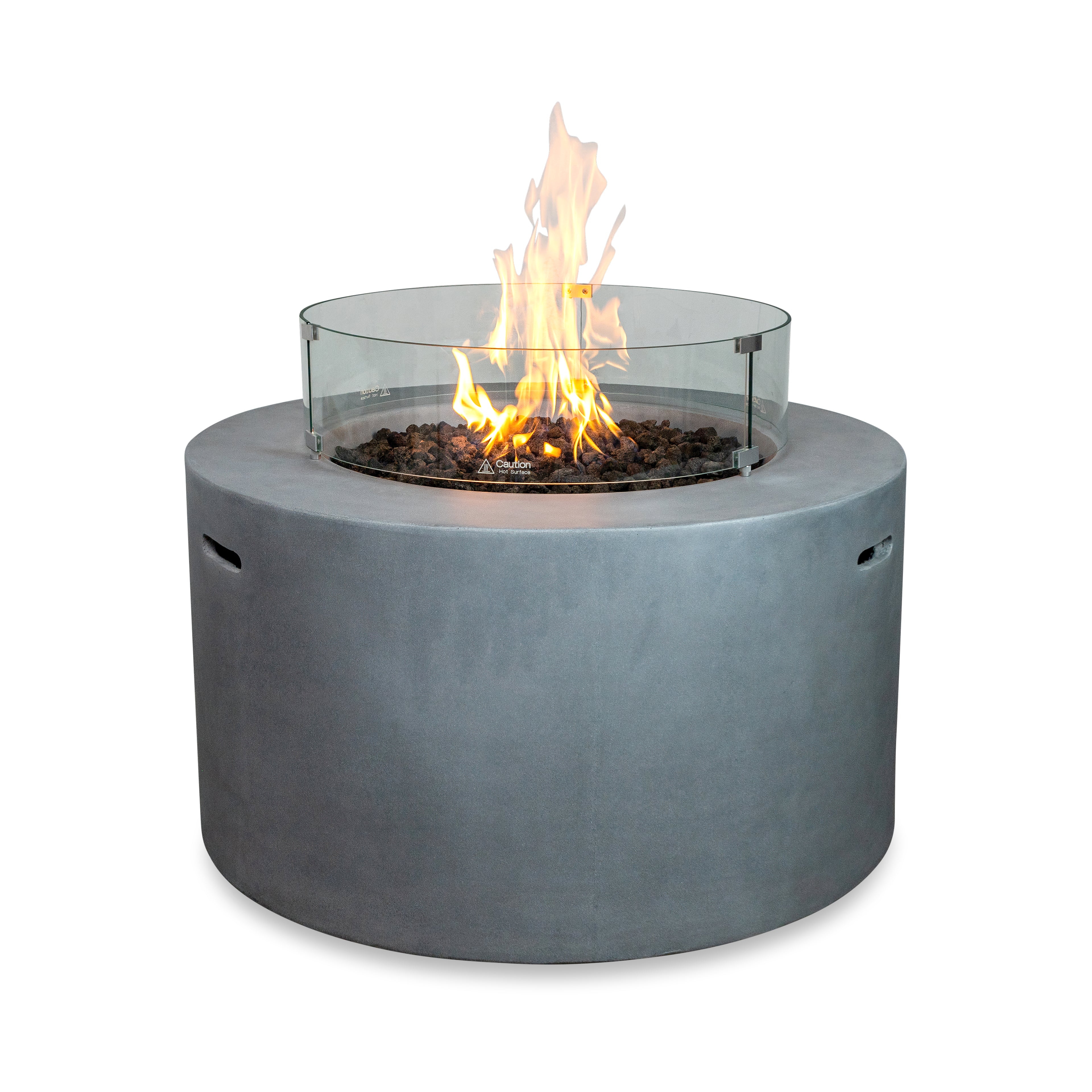 Beton 42" Round Concrete Propane Gas Fire Pit with Access Door