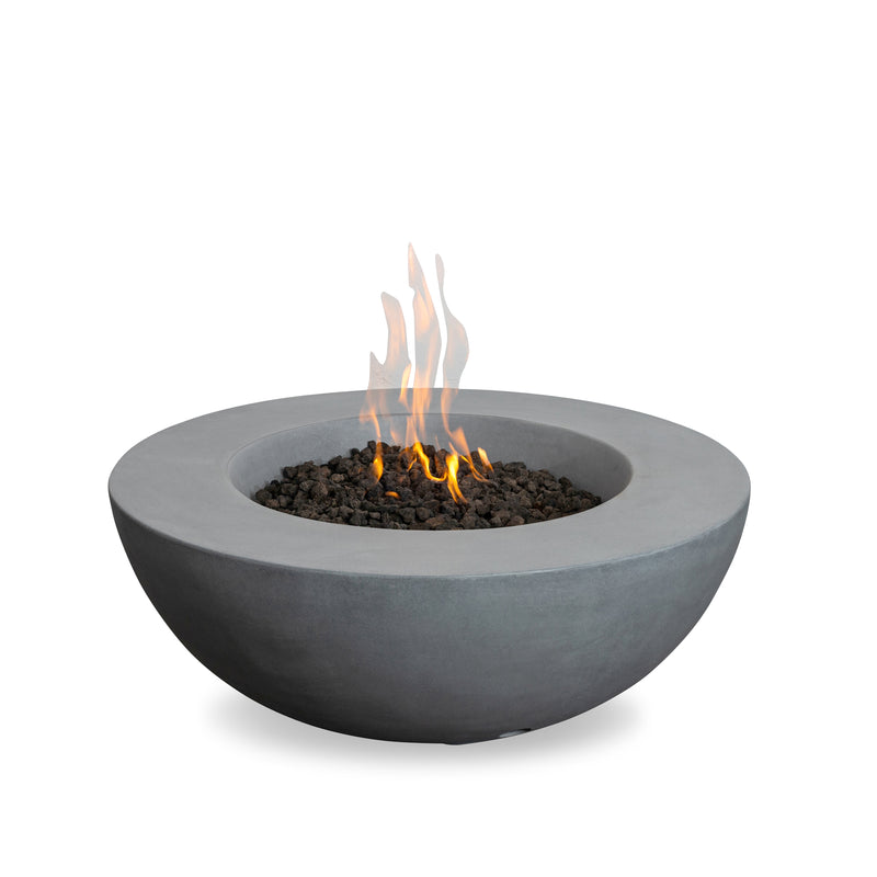 Beton 42" Round Bowl Concrete Natural Gas Fire Pit with Push Button Ignition