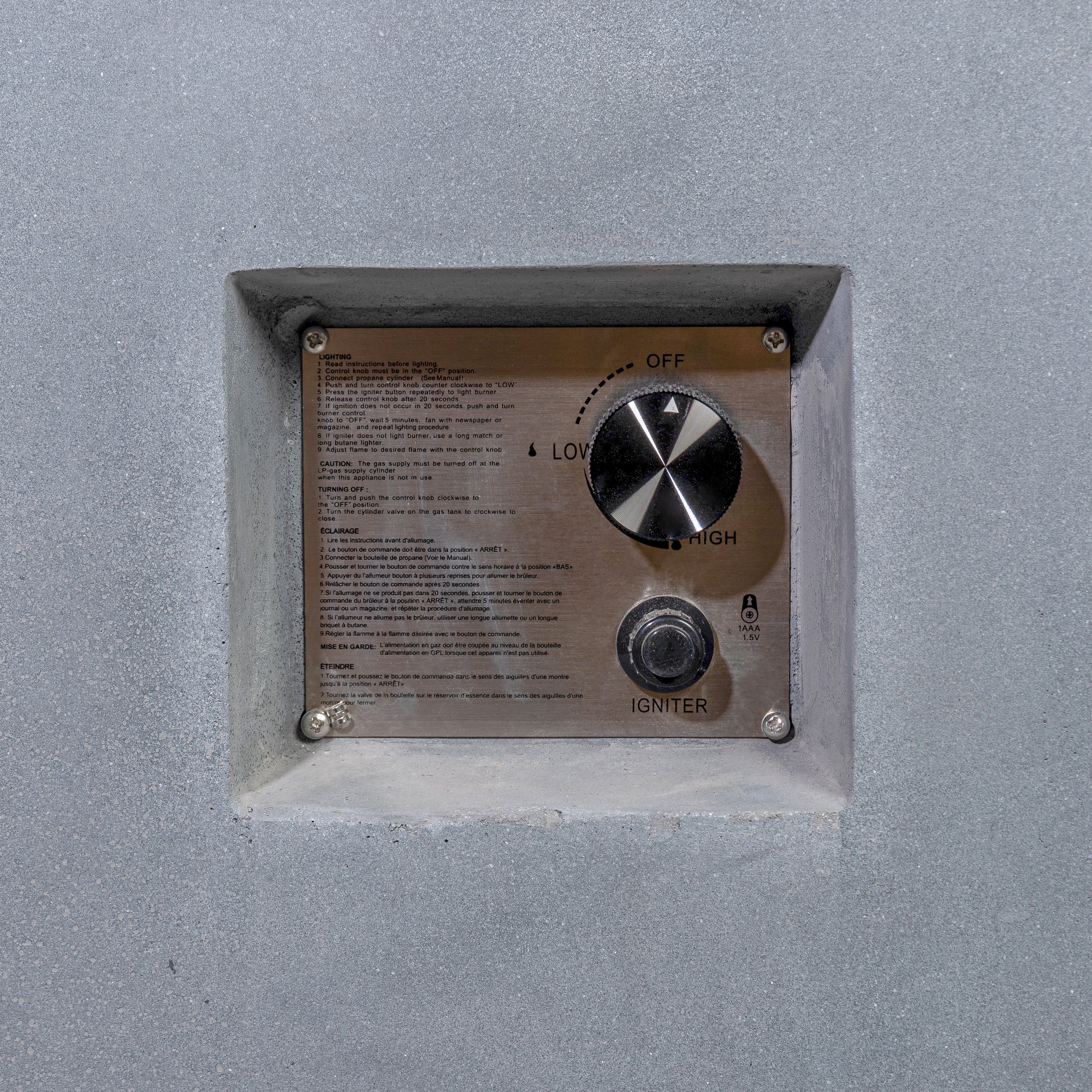 Beton 42" Square Hidden Propane Tank Gas Fire Pit