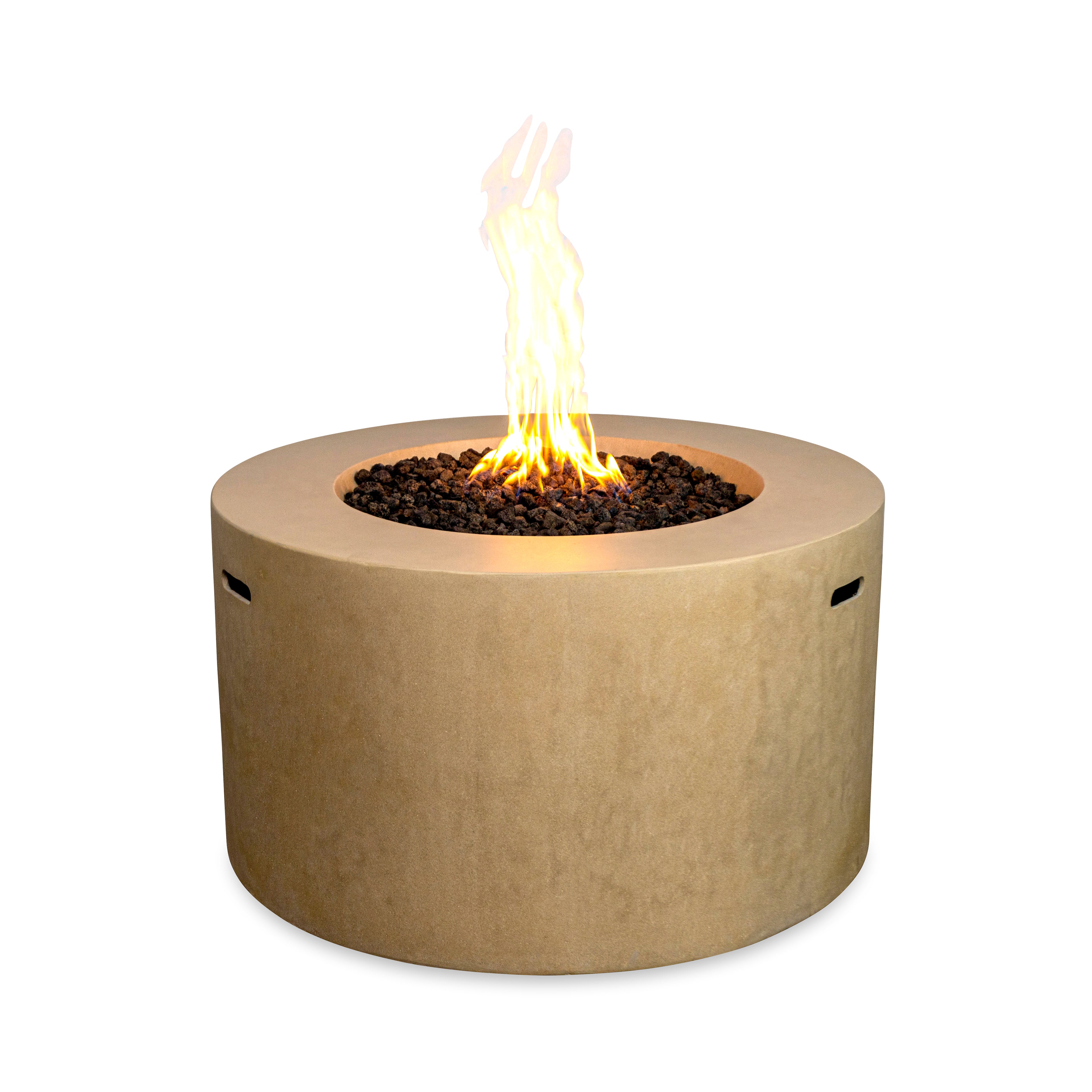 Beton 42" Round Concrete Propane Gas Fire Pit with Access Door