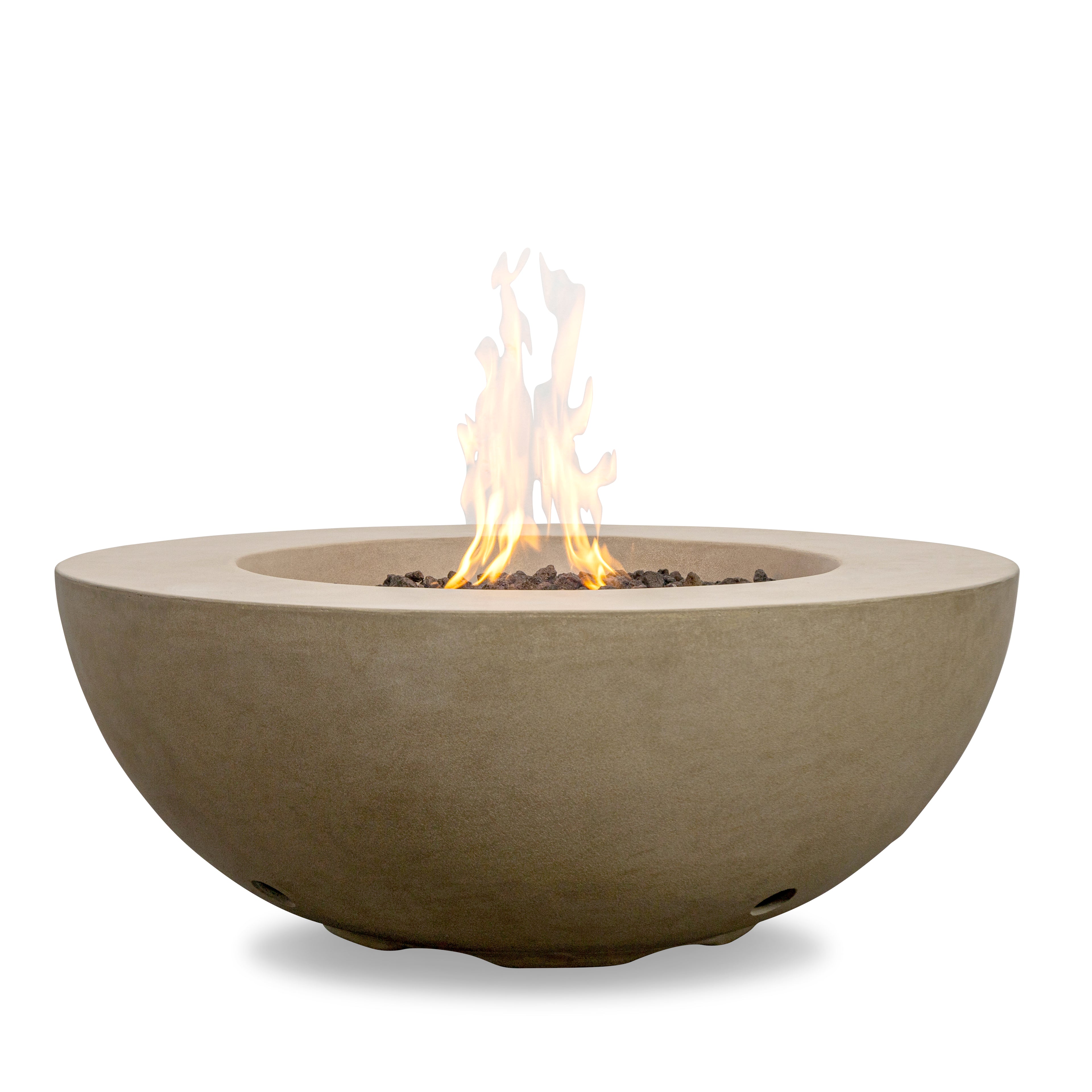 Beton 42" Round Bowl Concrete Natural Gas Fire Pit with Push Button Ignition