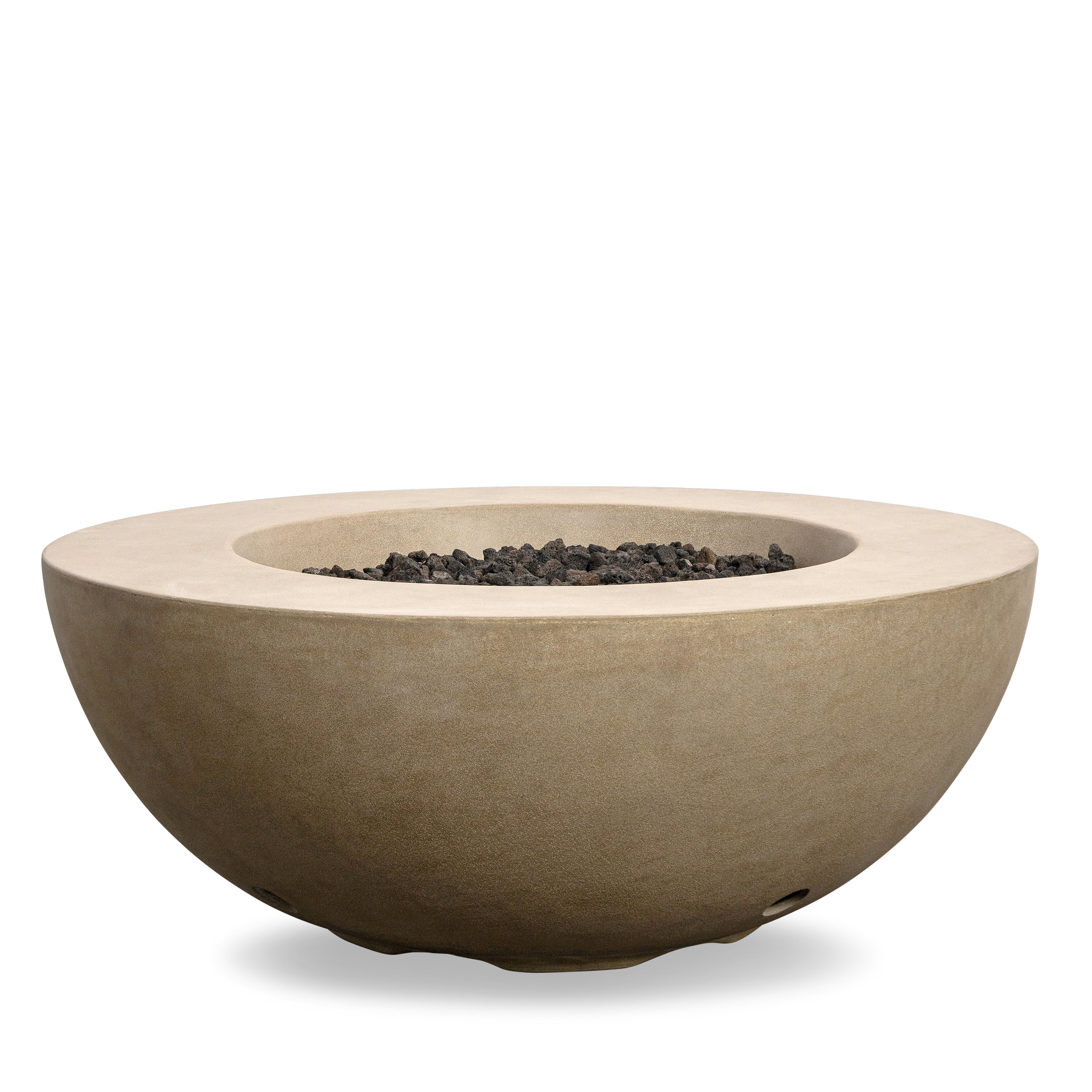 Beton 42" Round Bowl Concrete Natural Gas Fire Pit with Push Button Ignition