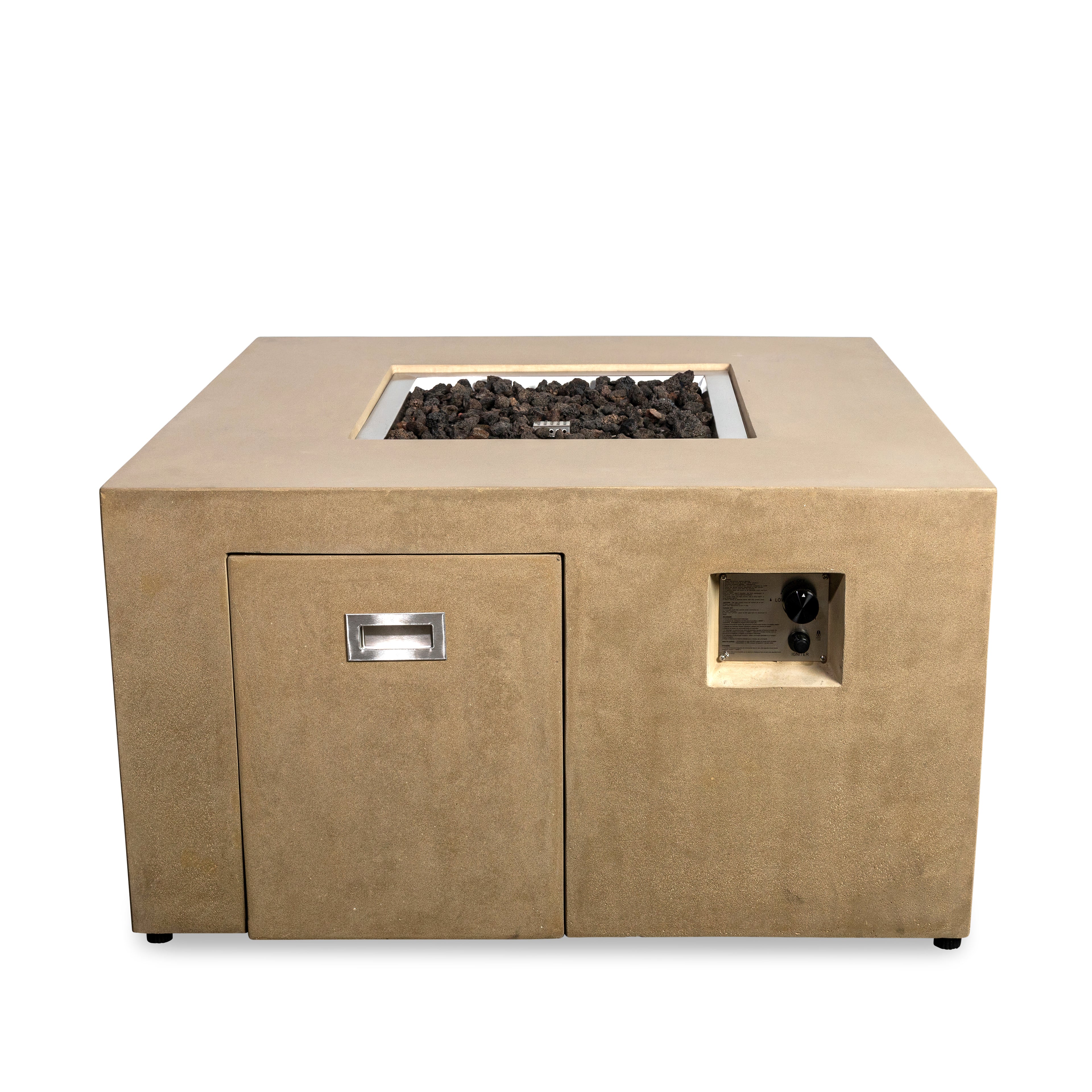 Beton 42" Square Hidden Propane Tank Gas Fire Pit