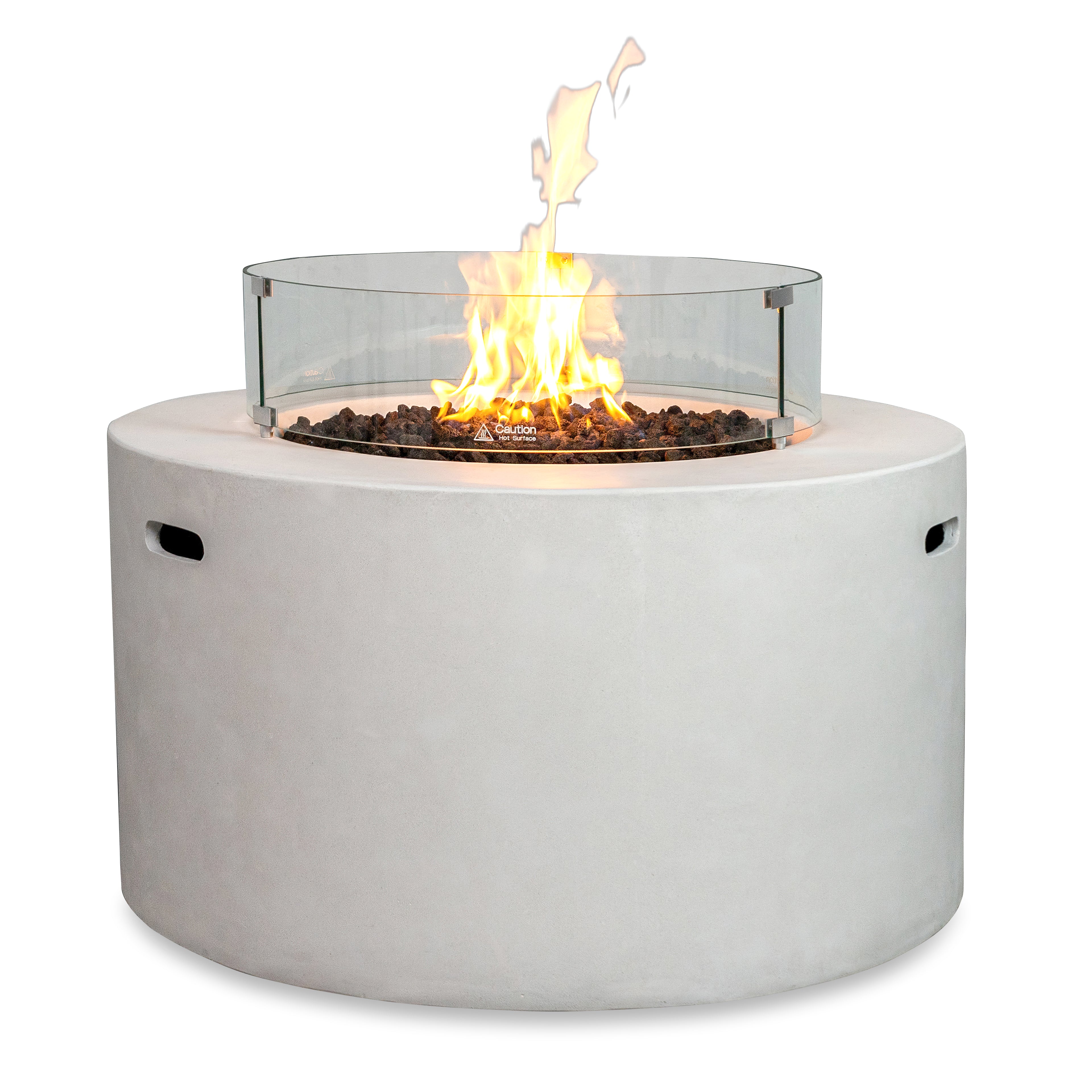 Beton 42" Round Concrete Propane Gas Fire Pit with Access Door