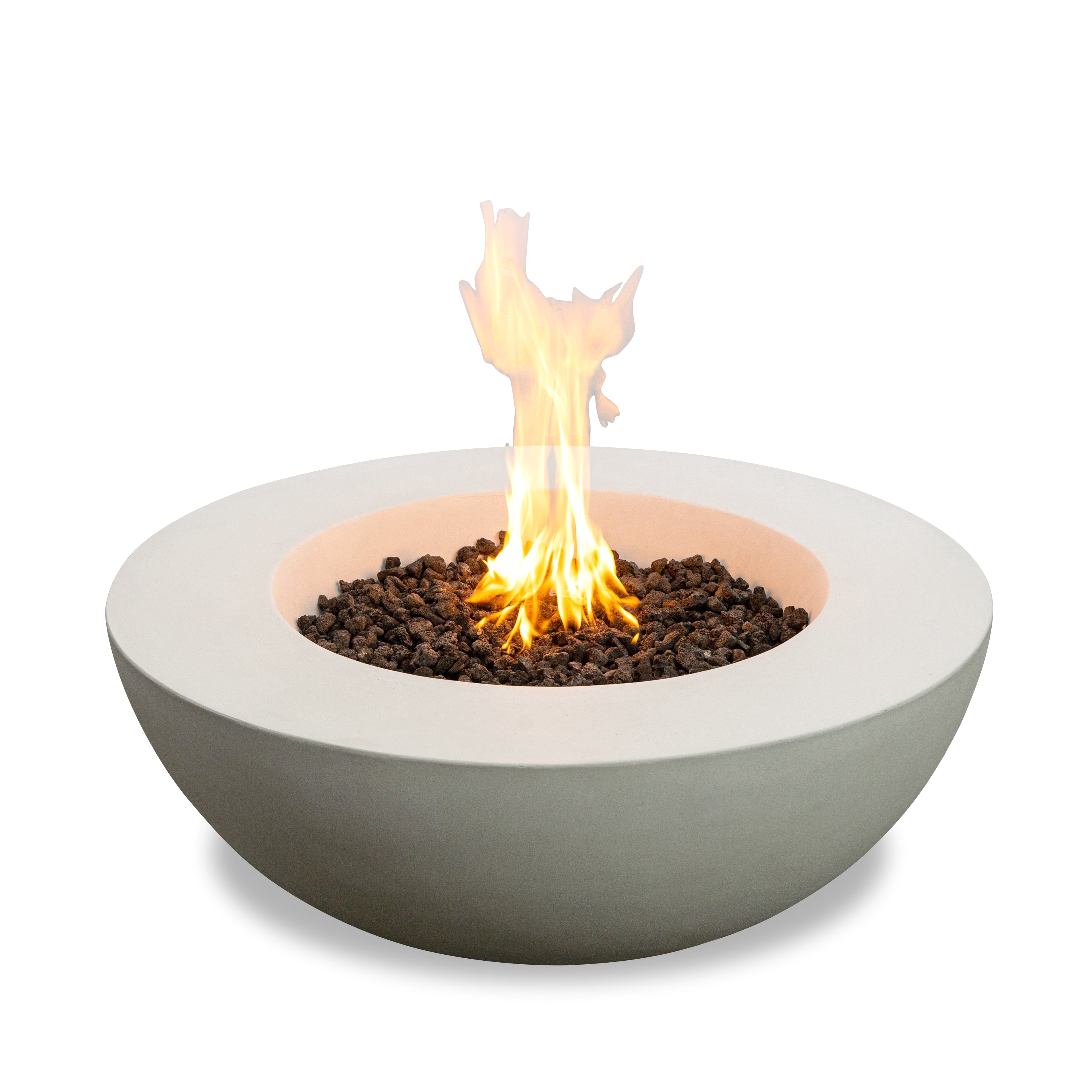 Beton 42" Round Bowl Concrete Natural Gas Fire Pit with Push Button Ignition