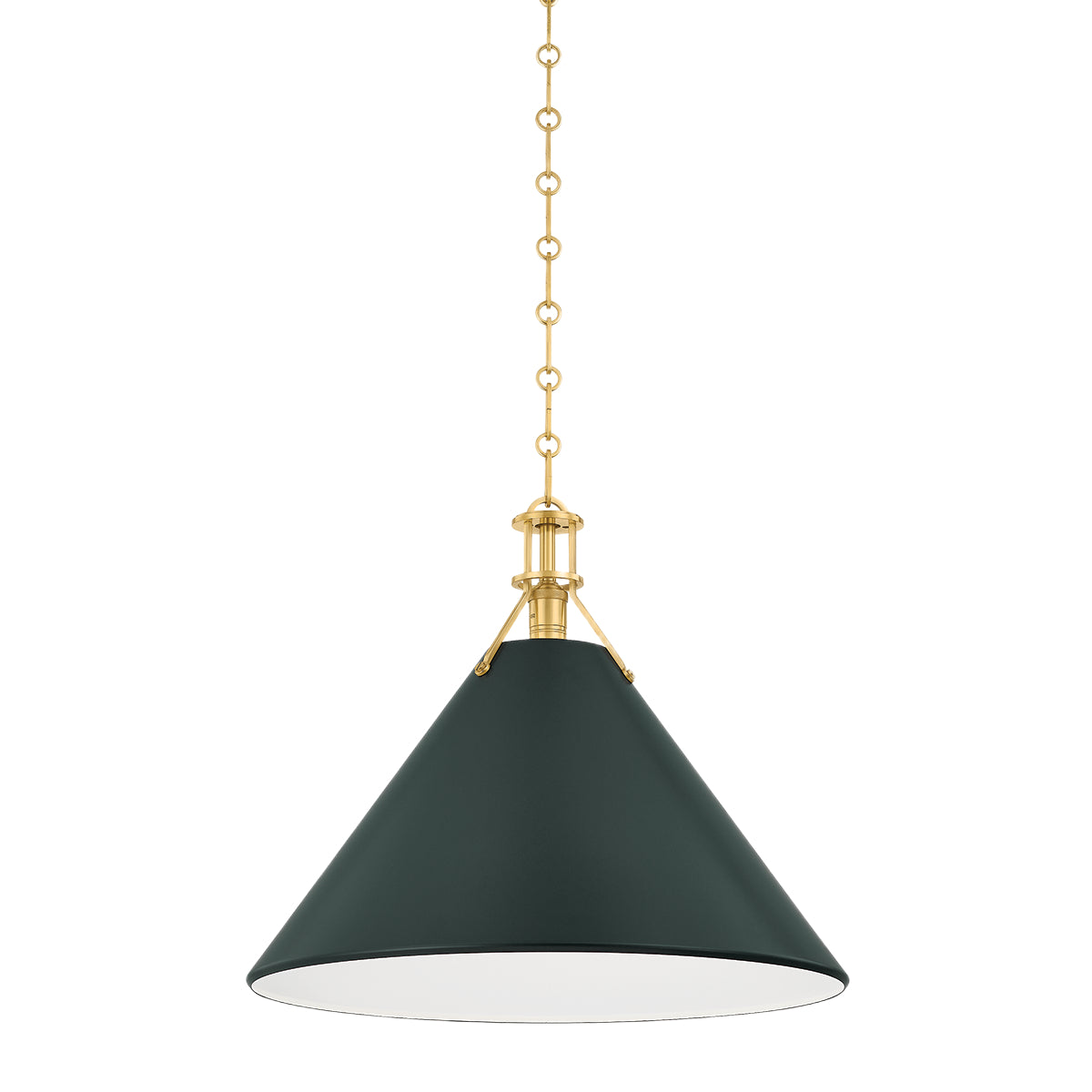 Painted No. 2 Pendant - Aged Brass