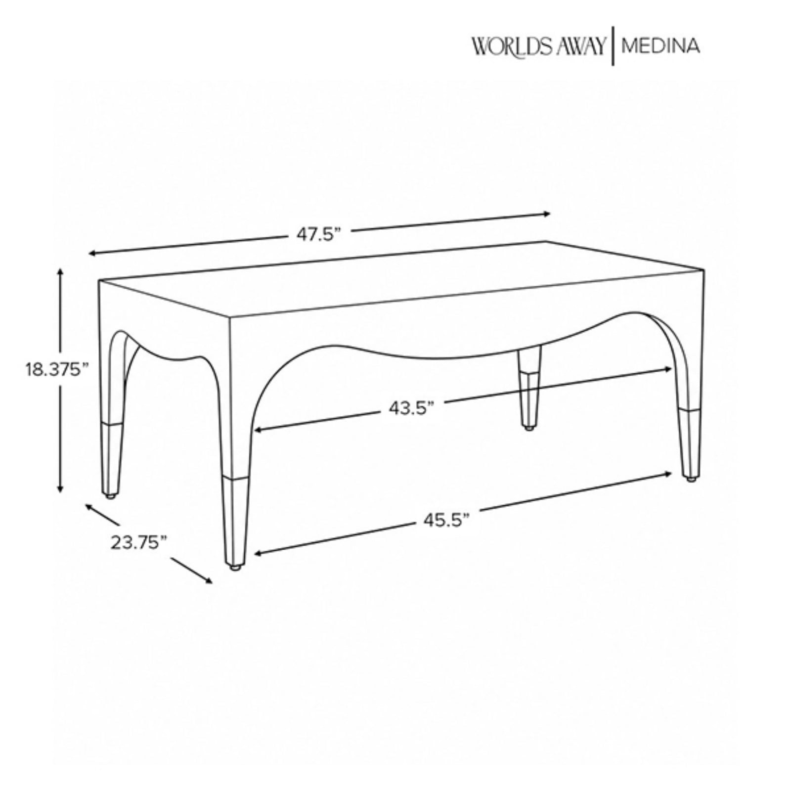 Medina Tapered Leg Coffee Table
