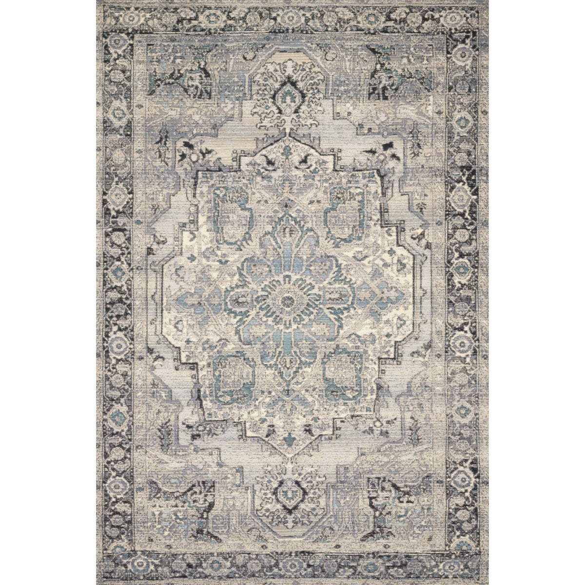 Loloi Mika Grey/Blue Rug by Loloi