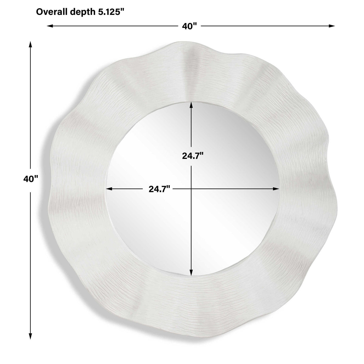 Uttermost Wave Length Round White Mirror