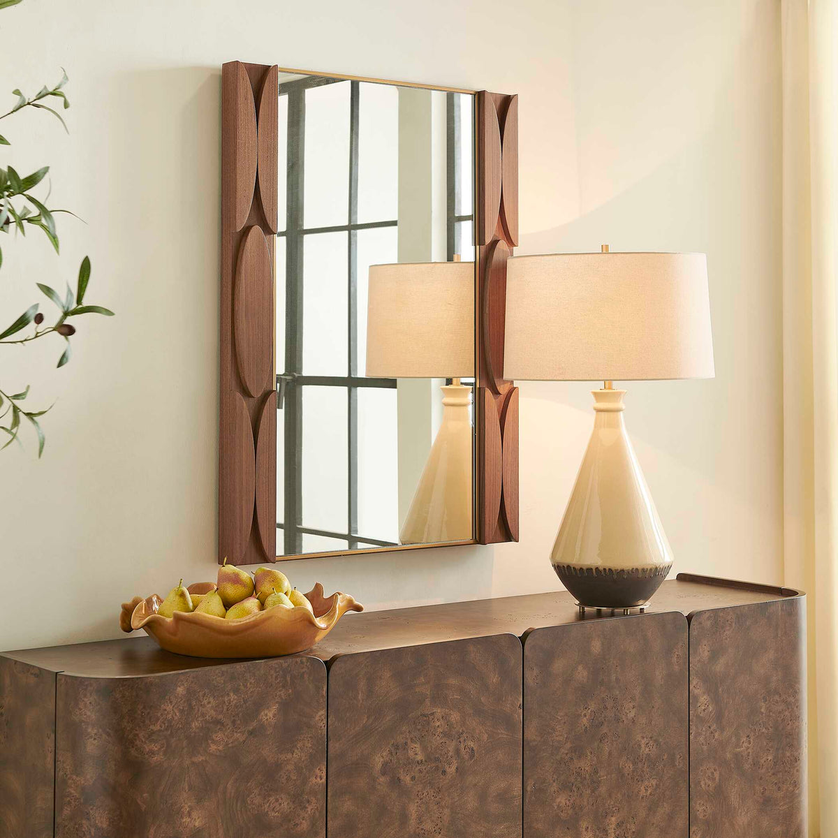 Uttermost Macario Mid-Century Wood Mirror by Uttermost