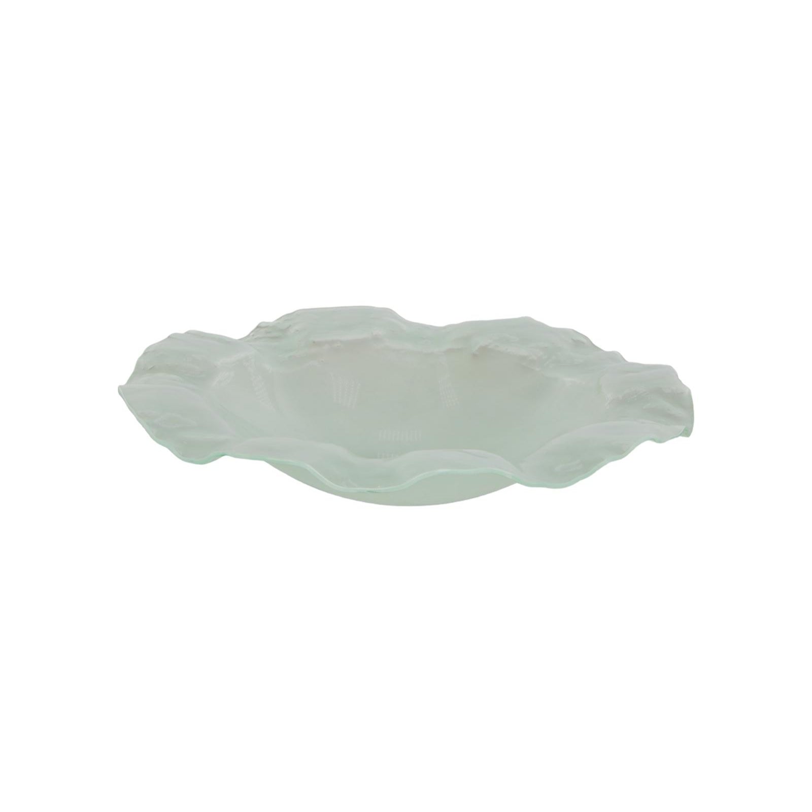 Frosted Leaning Glass Bowl