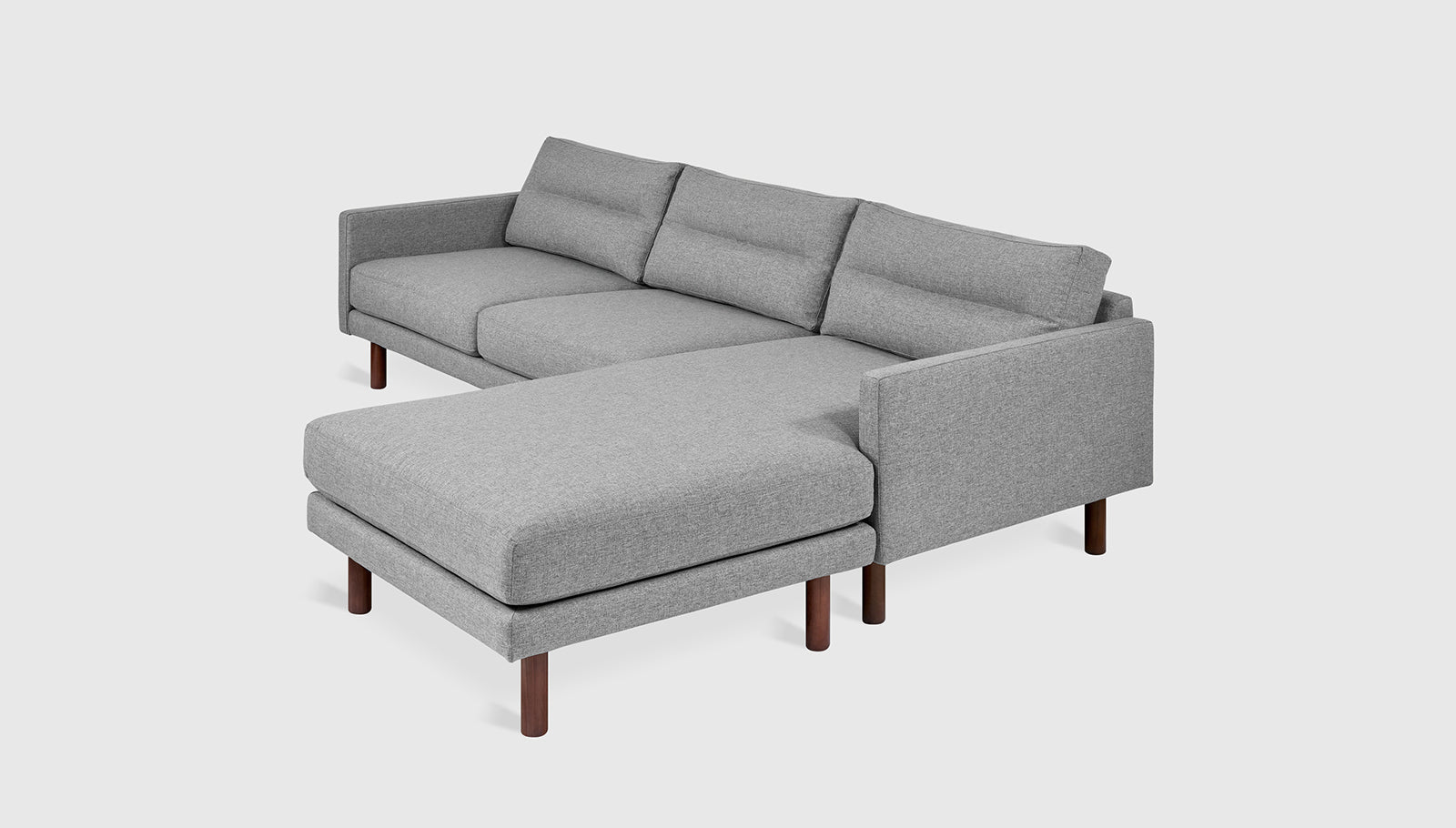 Miller Bi-Sectional Parliament Stone / WalnutSofa Gus* Parliament Stone Walnut Four Hands, Mid Century Modern Furniture, Old Bones Furniture Company, Old Bones Co, Modern Mid Century, Designer Furniture, https://www.oldbonesco.com/