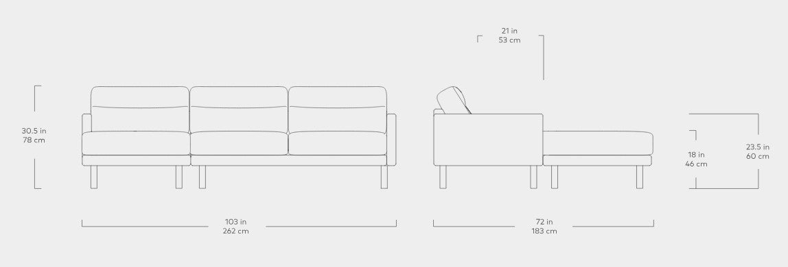 Miller Bi-Sectional Sofa Gus* Four Hands, Mid Century Modern Furniture, Old Bones Furniture Company, Old Bones Co, Modern Mid Century, Designer Furniture, https://www.oldbonesco.com/