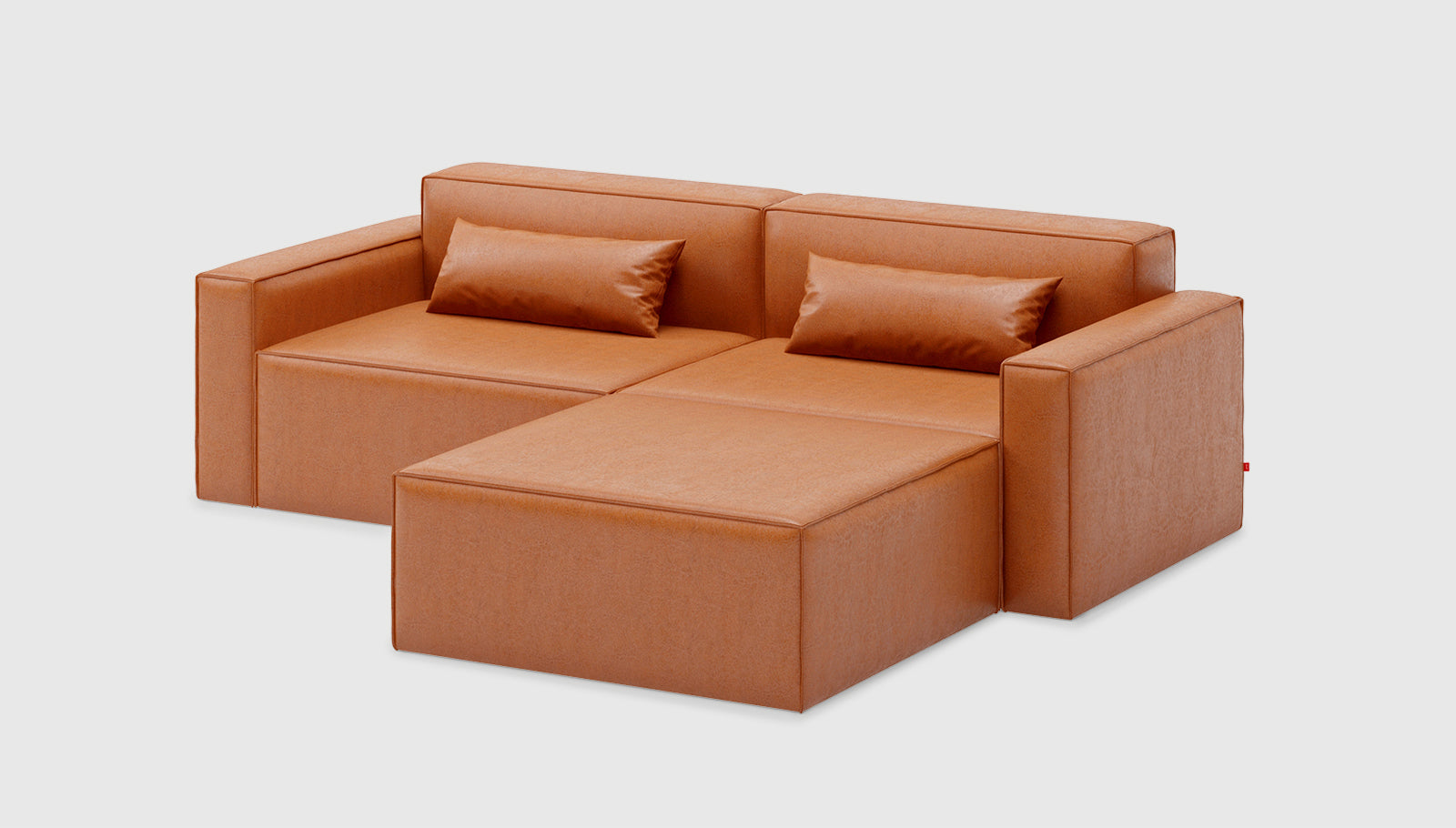 Mix Modular 3-PC Sectional Vegan Appleskin Leather CognacSectional Gus* Vegan Appleskin Leather Cognac Four Hands, Mid Century Modern Furniture, Old Bones Furniture Company, Old Bones Co, Modern Mid Century, Designer Furniture, https://www.oldbonesco.com/