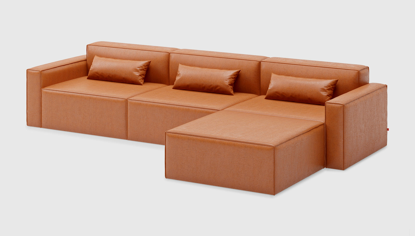 Mix Modular 4-PC Sectional Vegan Appleskin Leather CognacSectional Gus* Vegan Appleskin Leather Cognac Four Hands, Mid Century Modern Furniture, Old Bones Furniture Company, Old Bones Co, Modern Mid Century, Designer Furniture, https://www.oldbonesco.com/