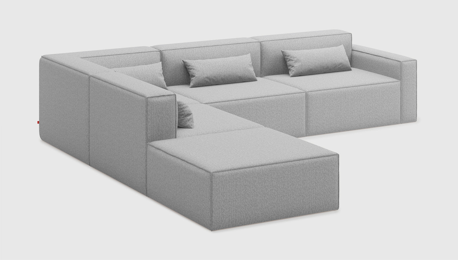 Mix Modular 5-PC Sectional Parliament Stone / Left FacingSectional Gus* Parliament Stone Left Facing Four Hands, Mid Century Modern Furniture, Old Bones Furniture Company, Old Bones Co, Modern Mid Century, Designer Furniture, https://www.oldbonesco.com/