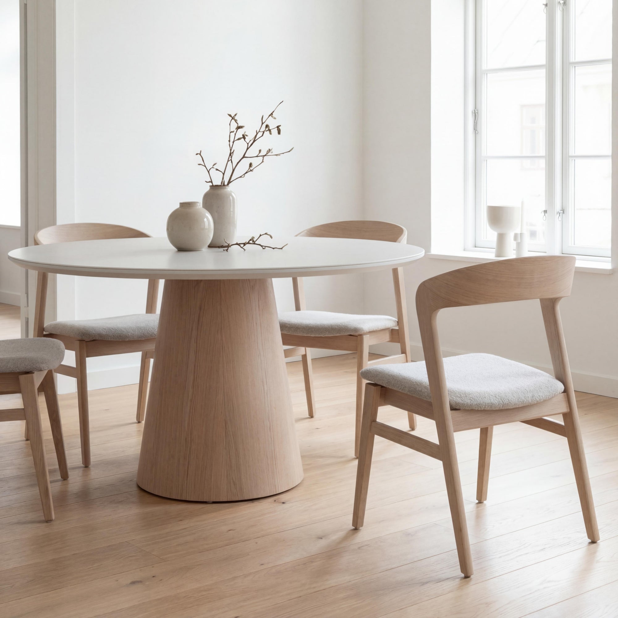 Mona Round Glass Top Dining Table