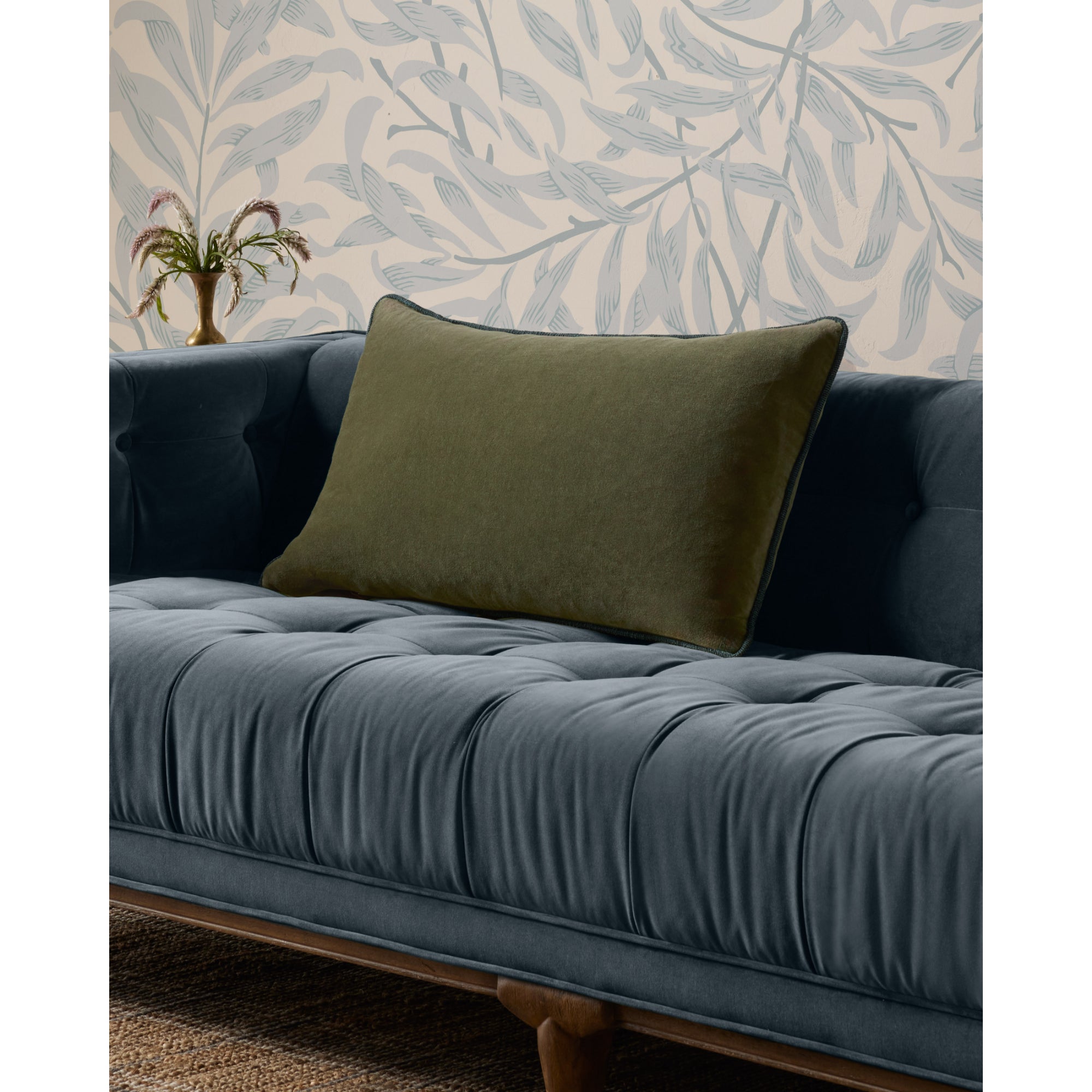 Chris Loves Julia x Loloi Liza Green 16'' x 26'' Cover Only Pillow