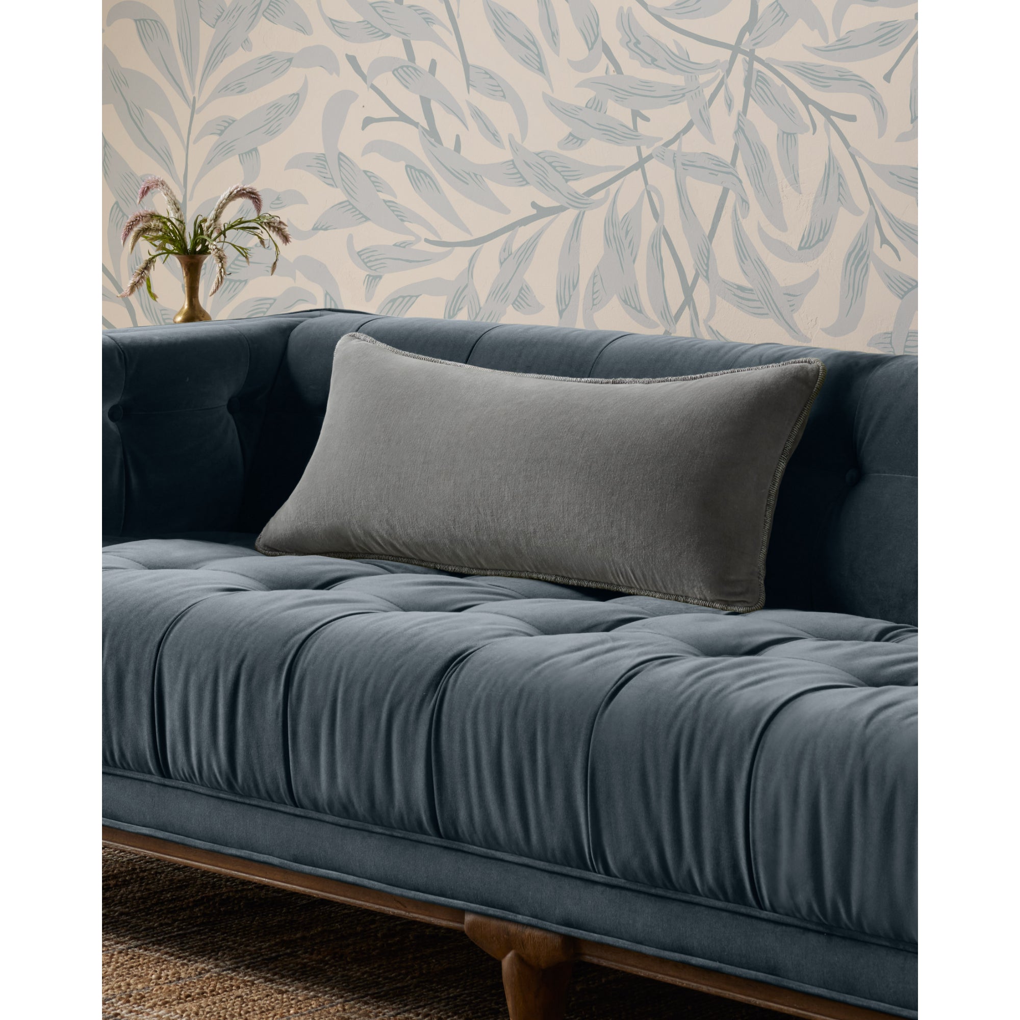 Chris Loves Julia x Loloi Liza Grey 12'' x 27'' Cover Only Pillow