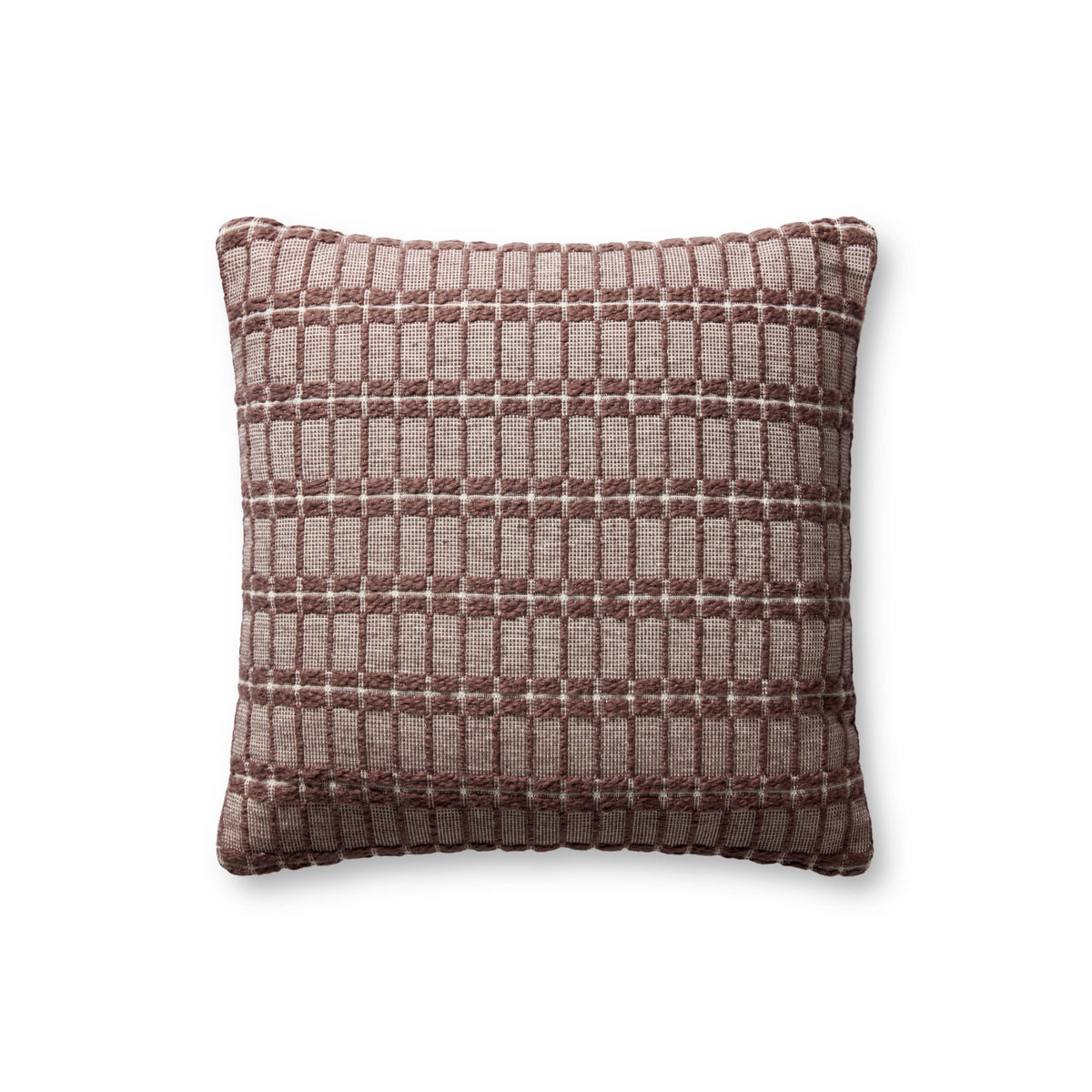 Chris Loves Julia x Loloi Poe Burgundy 18" x 18" Cover Only Pillow