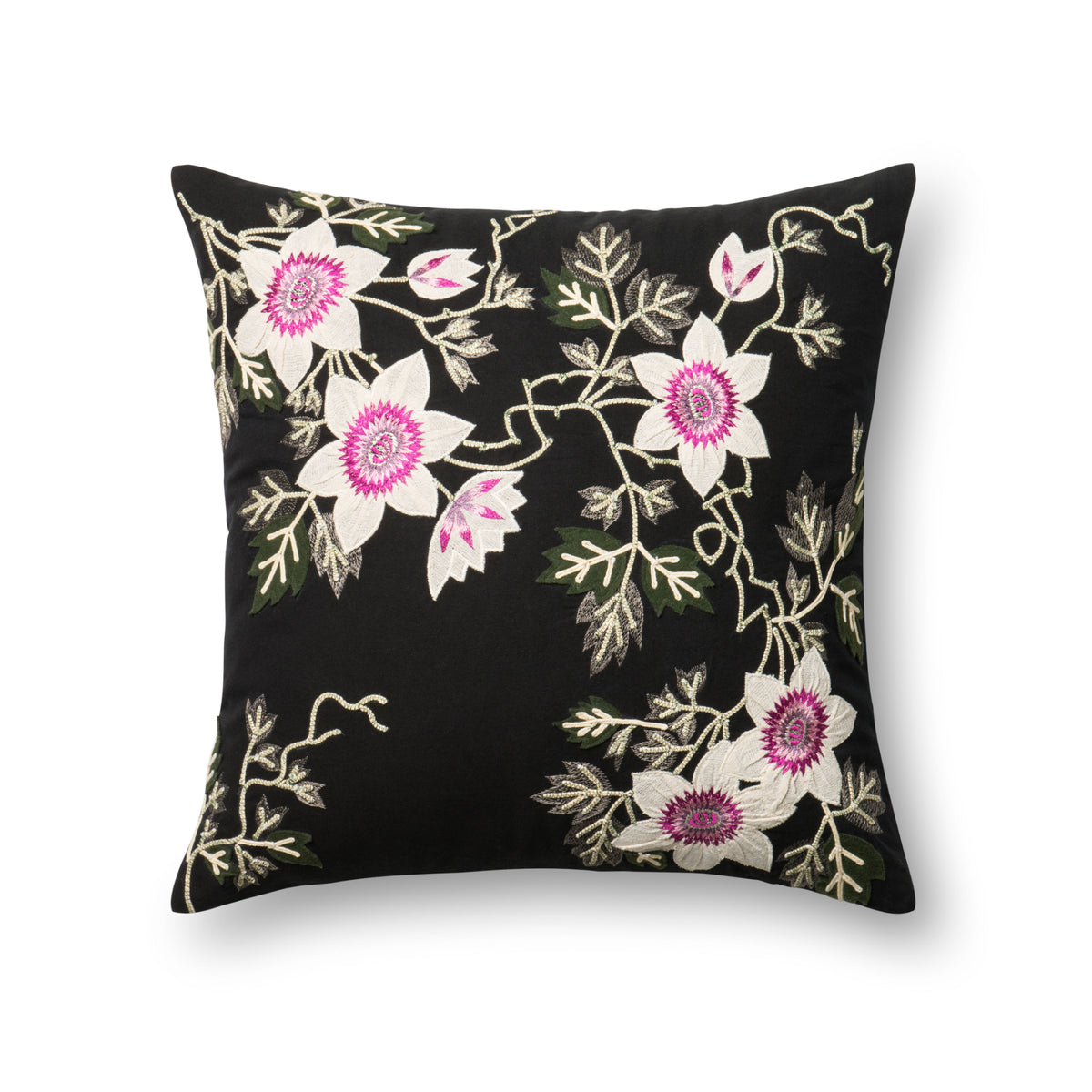 Loloi P0295 Black/Ivory 22" x 22" Cover Only Pillow by Loloi