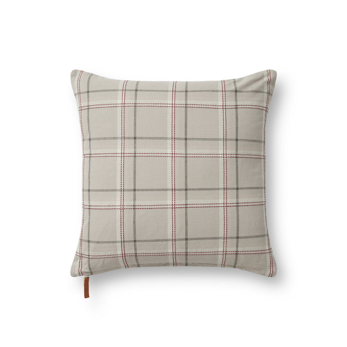 Chris Loves Julia x Loloi Teddy Beige/Multi 18" x 18" Pillow