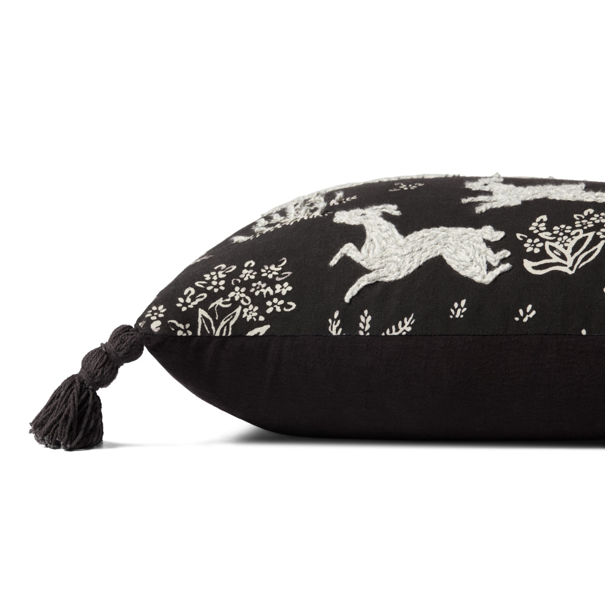 Loloi PLL0027 Black/Ivory 13" x 21" Cover Only Pillow by Loloi