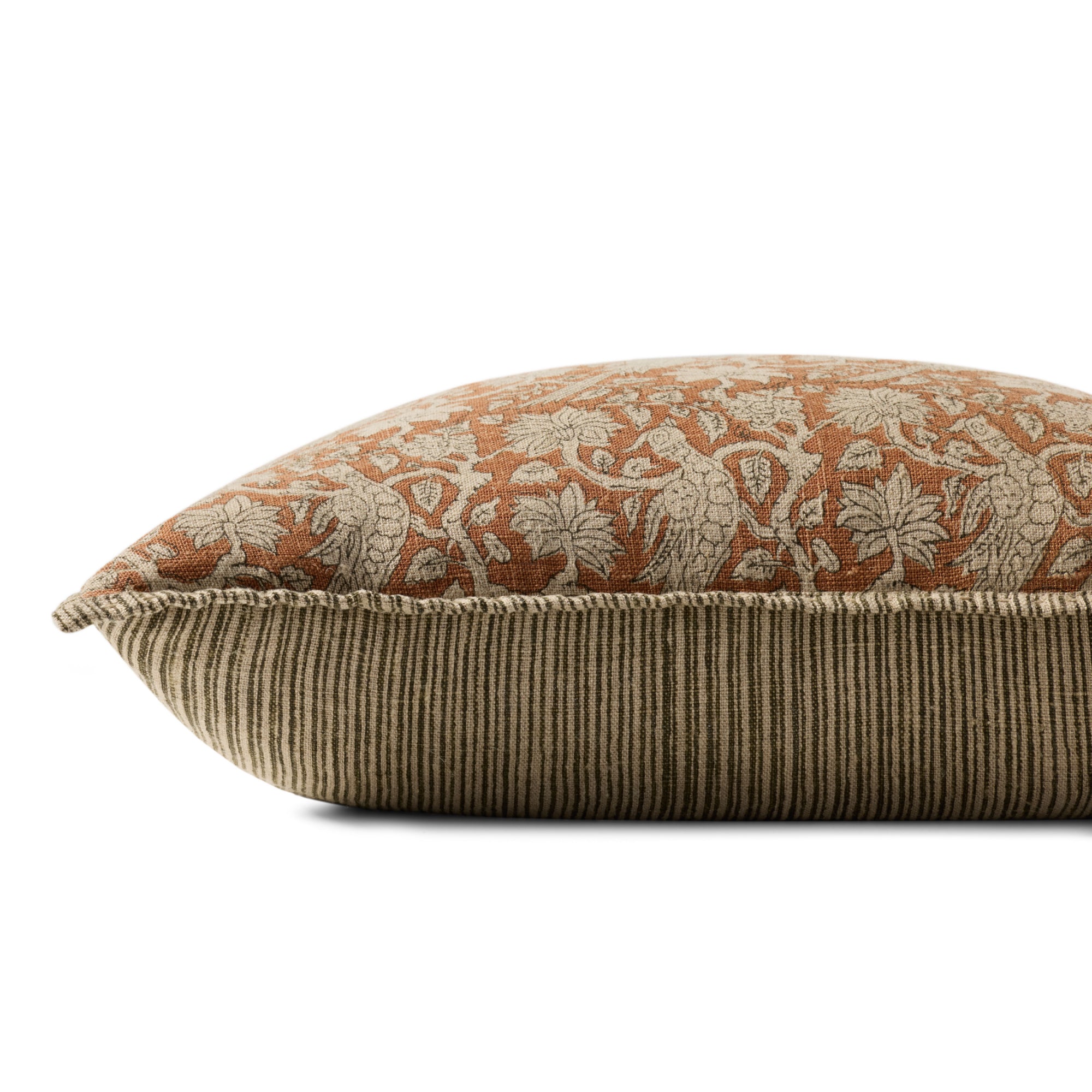 Loloi PLL0166 Rust 22'' x 22'' Cover with Poly Pillow