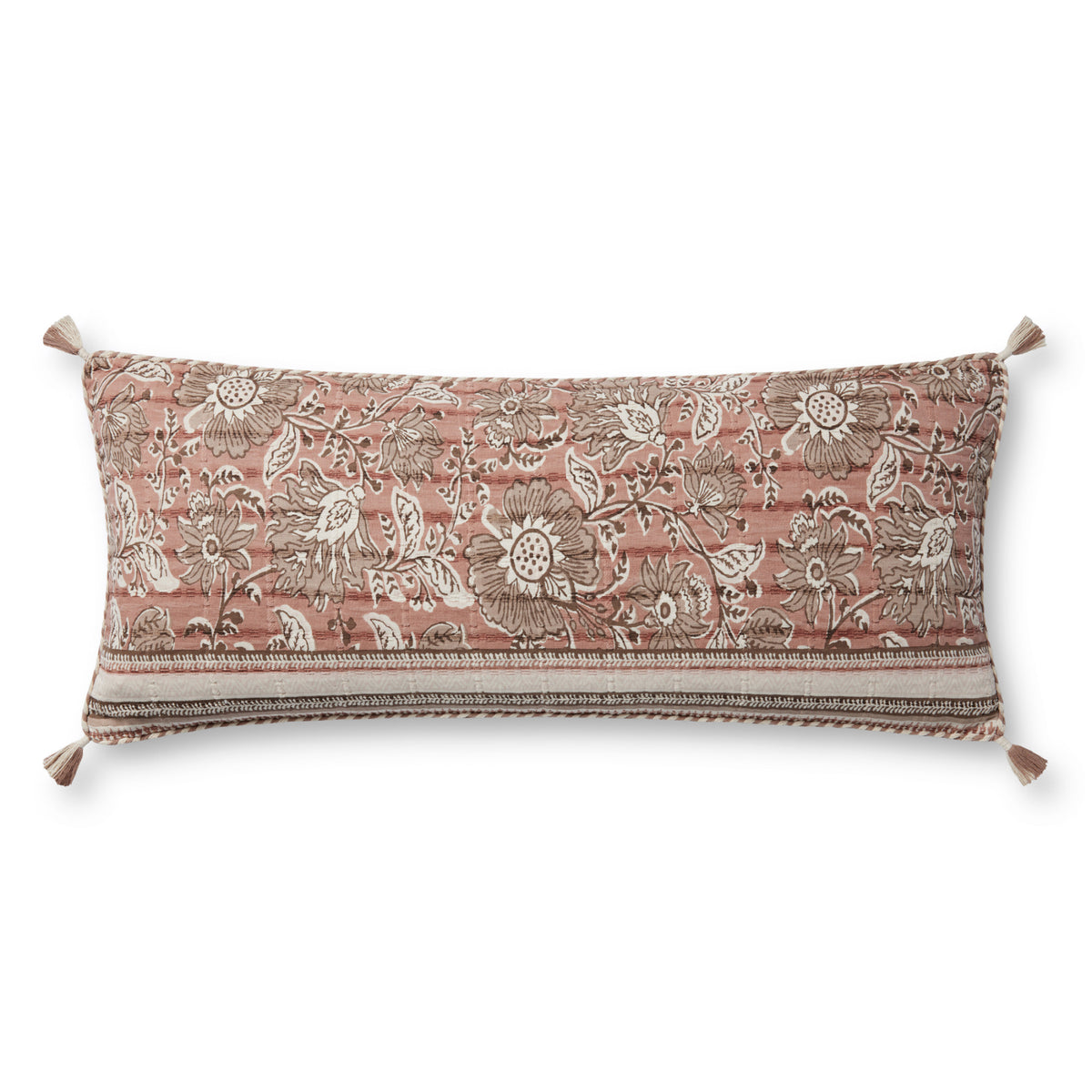 Loloi PLL0112 Rose/Ivory 13" x 35" Cover Only Pillow by Loloi