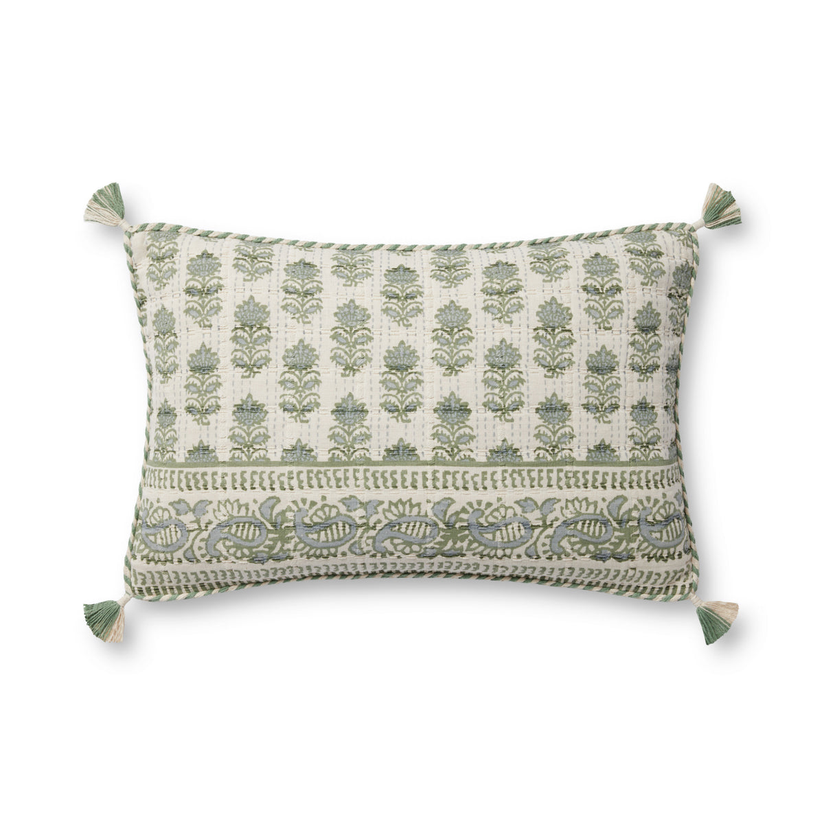 Loloi PLL0113 Sage/Ivory 13" x 21" Cover Only Pillow by Loloi