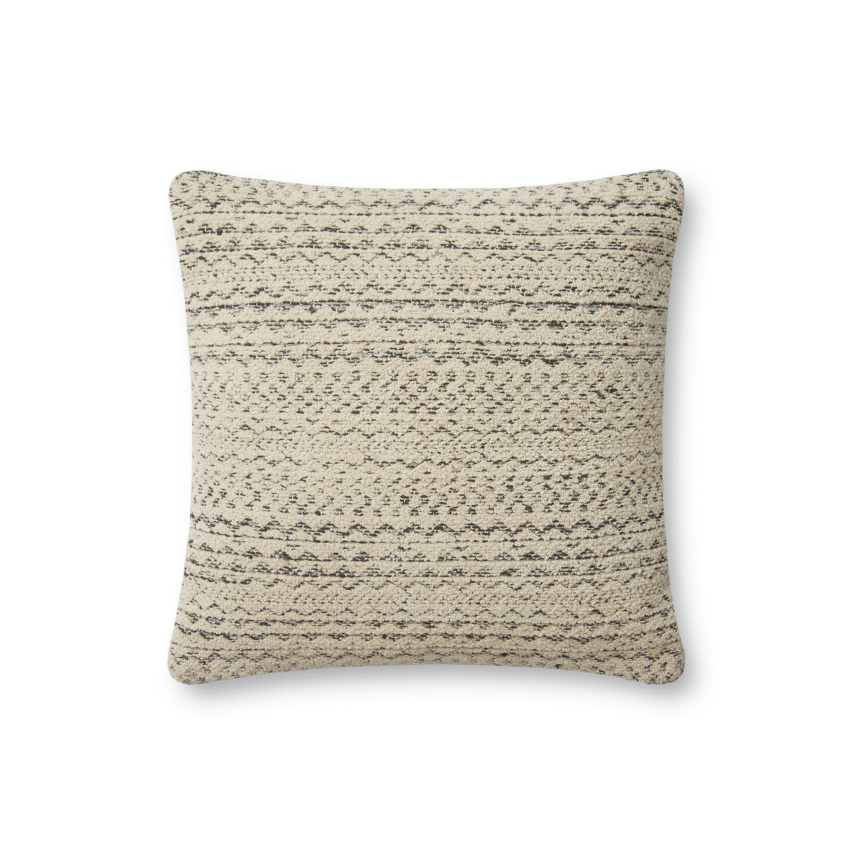 Angela Rose x Loloi Gloaming Charcoal/Ivory 18'' x 18'' Cover with Down Pillow