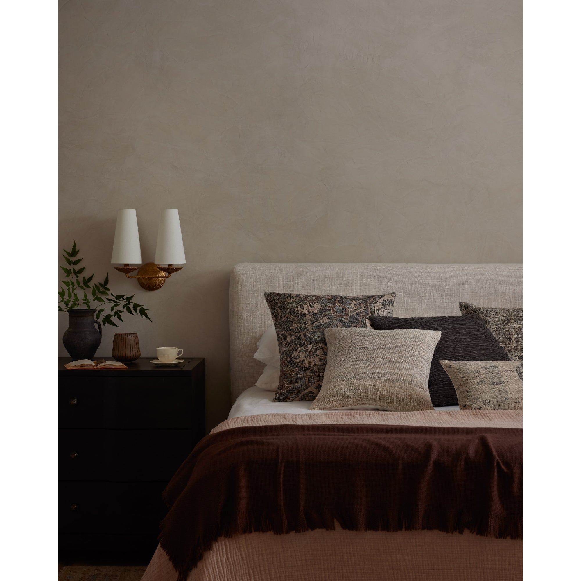 Loloi Charcoal Cover with Down Pillow