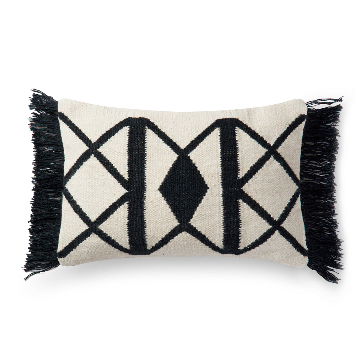 Loloi P0503 Black/Ivory 13" x 21" Cover Only Pillow by Loloi