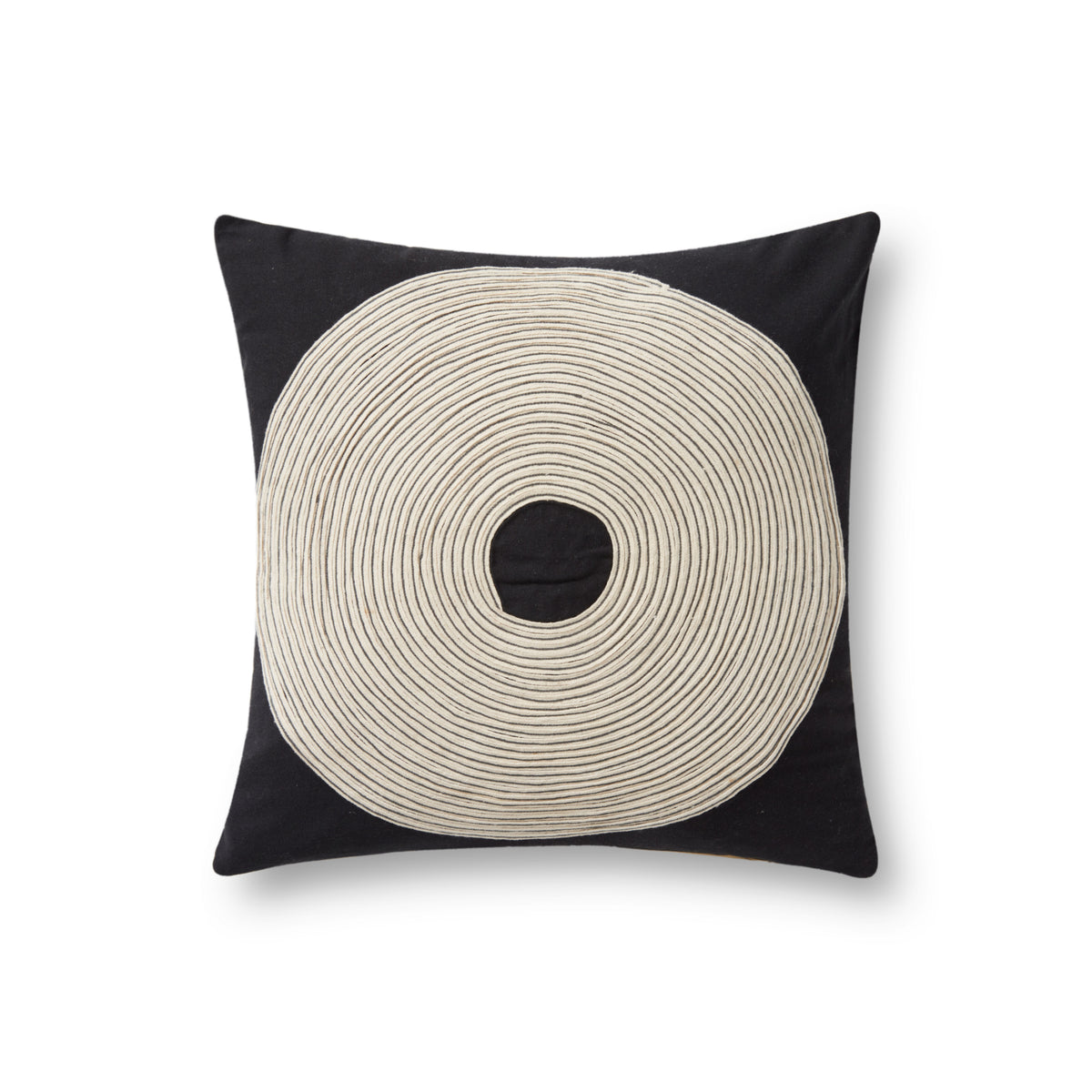 Loloi PLL0035 Black/Natural 18" x 18" Cover Only Pillow by Loloi