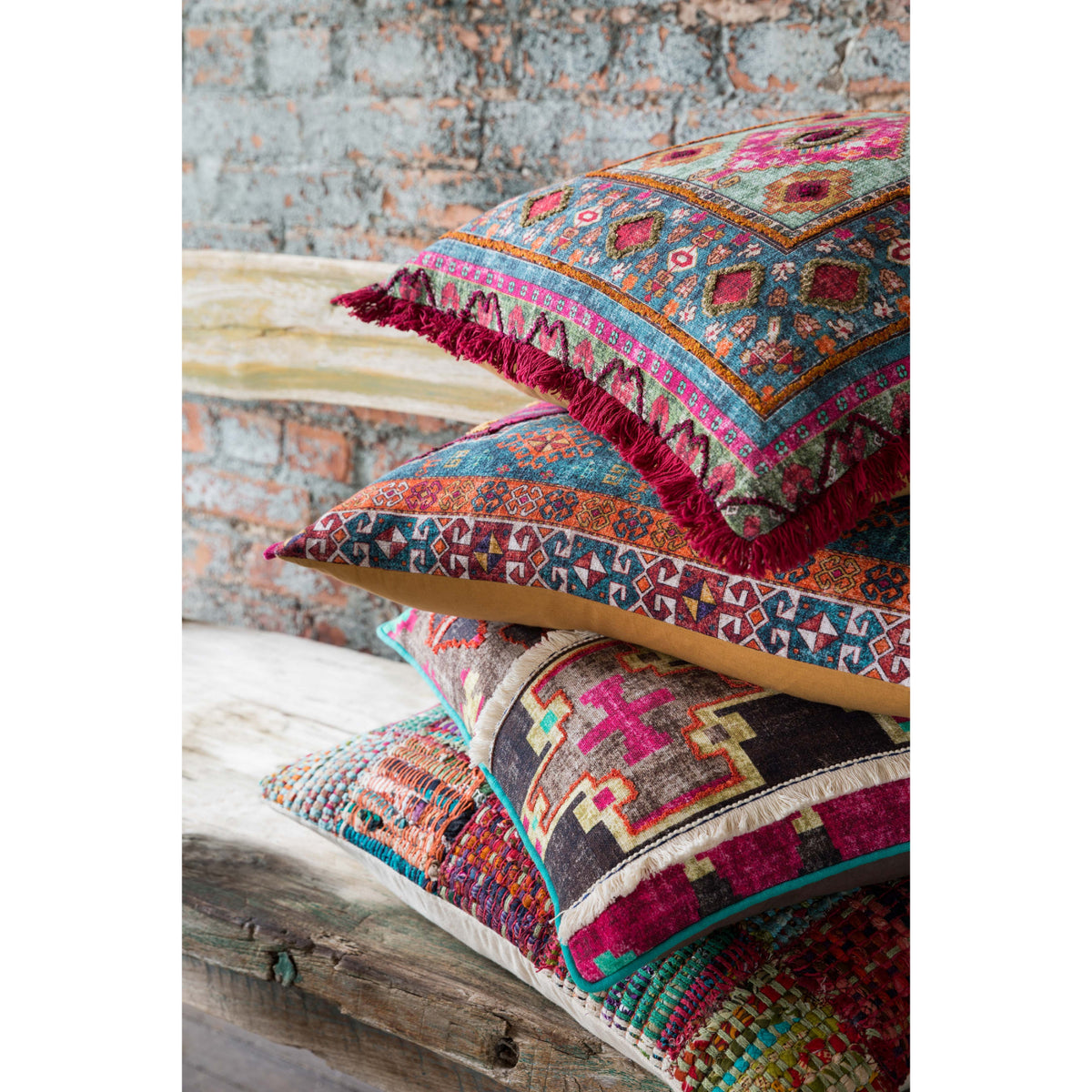 Loloi P0535 Red/Multi 13" x 21" Cover Only Pillow by Loloi