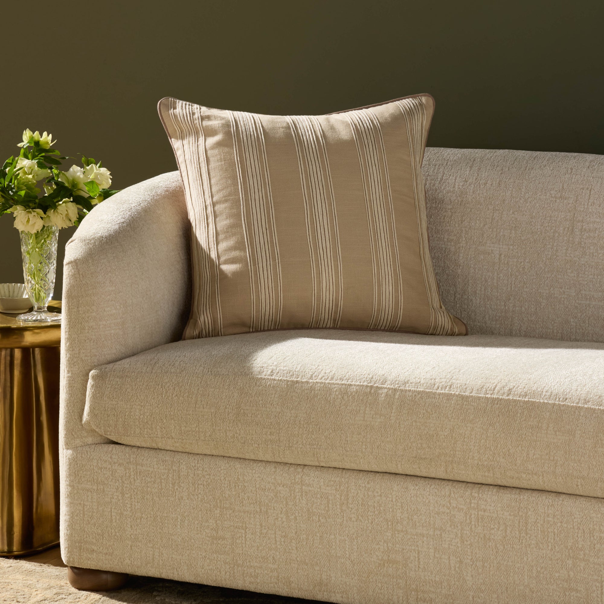 Chris Loves Julia x Loloi Verona Natural 22" x 22" Pillow Cover Only