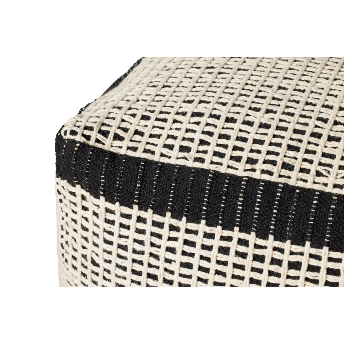Loloi LPF0040 Black/Ivory 18"W x 18"D x 18"H Cover Only Pillow by Loloi