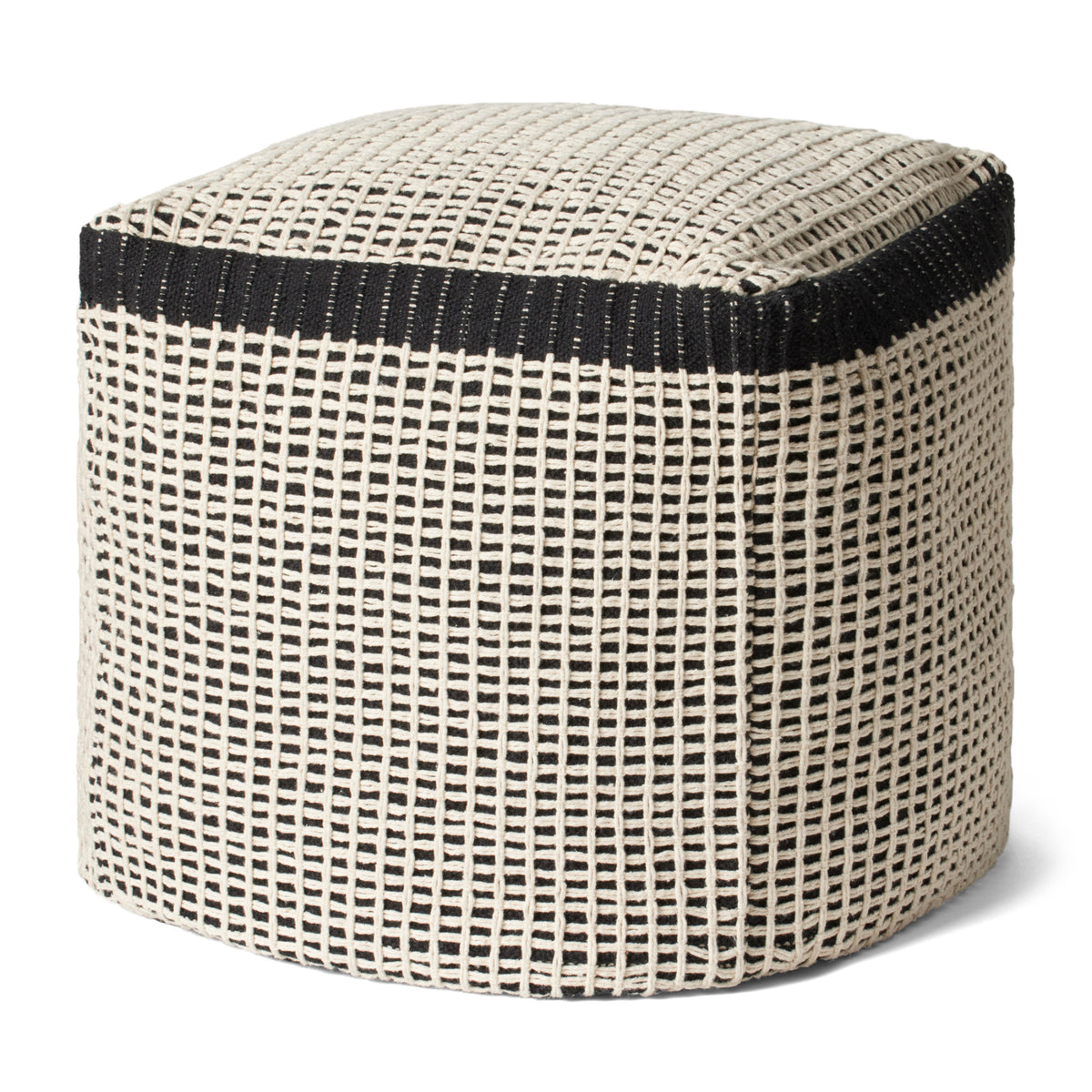Loloi LPF0040 Black/Ivory 18"W x 18"D x 18"H Cover Only Pillow by Loloi