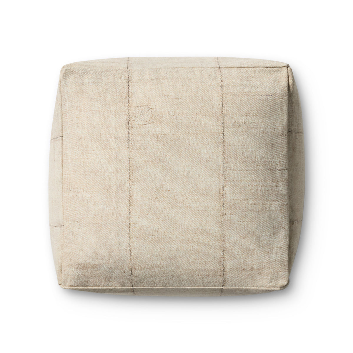 Loloi LPF0043 Ivory 18" x 18" x 18" Pouf by Loloi