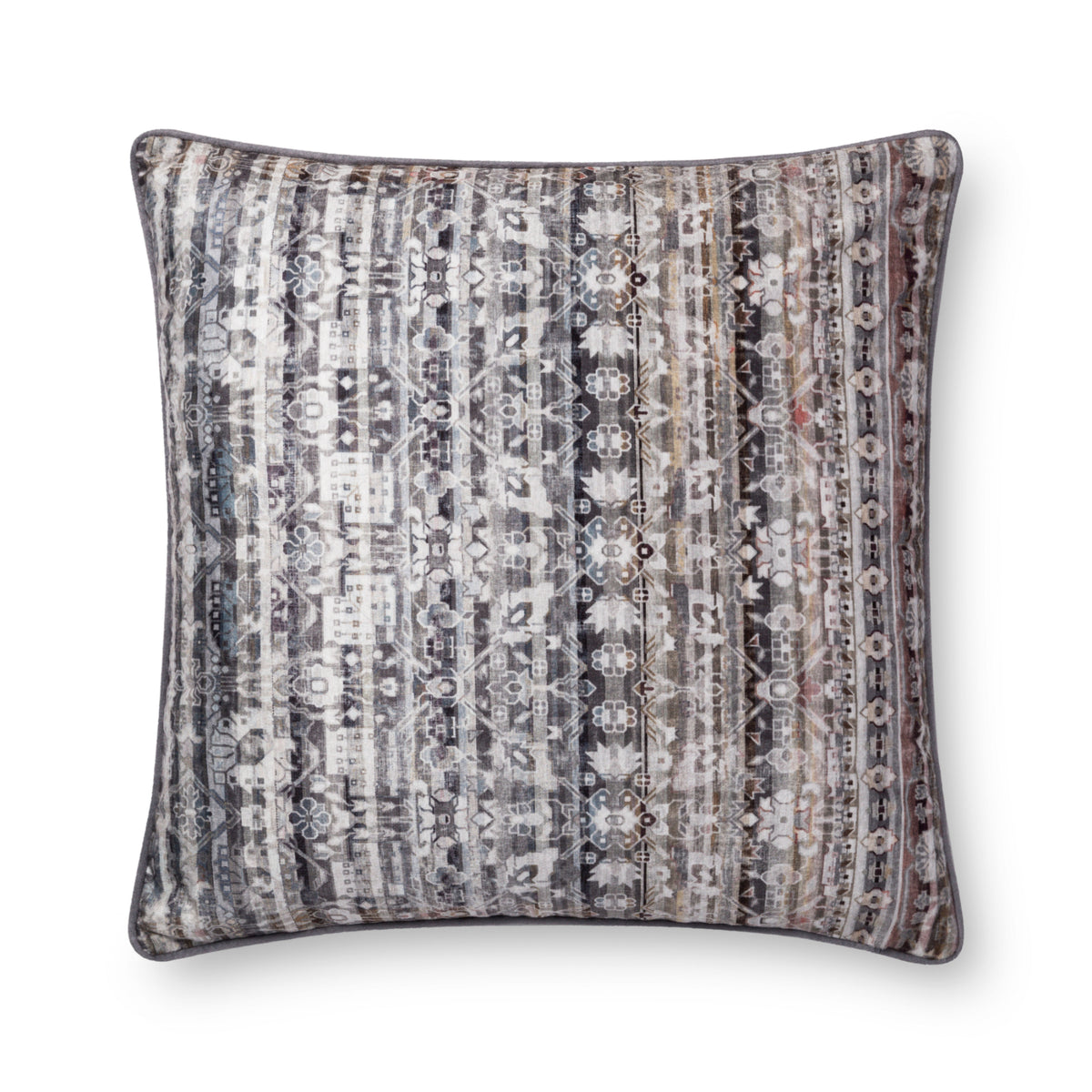 Loloi P0706 Grey 22" x 22" Cover Only Pillow by Loloi