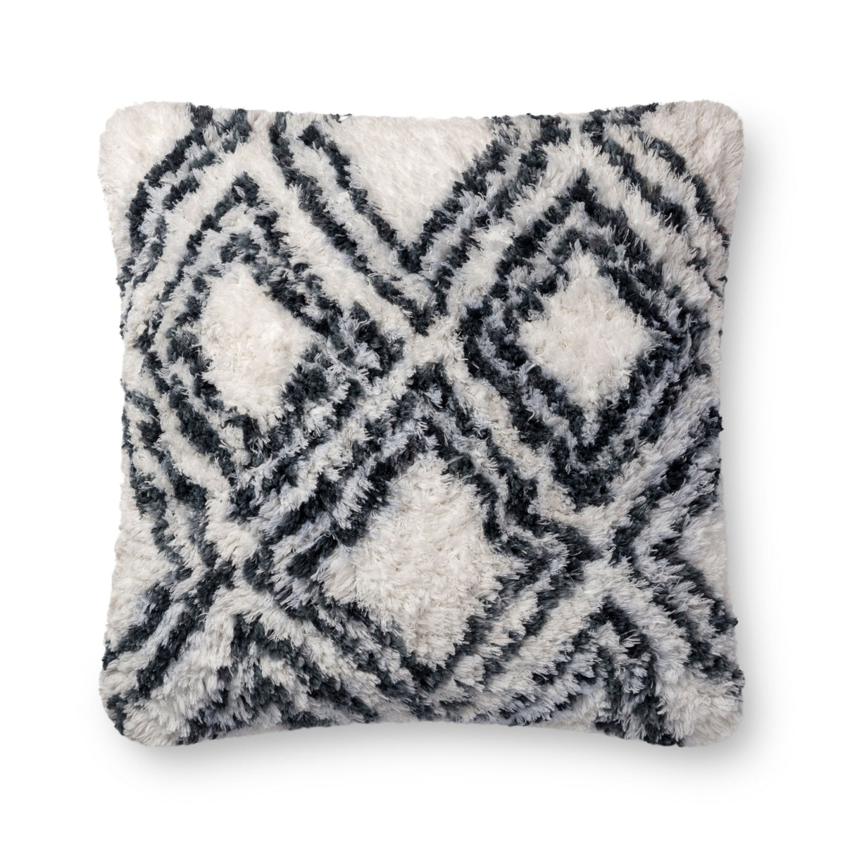 Loloi P0711 Charcoal/White 22" x 22" Cover Only Pillow by Loloi