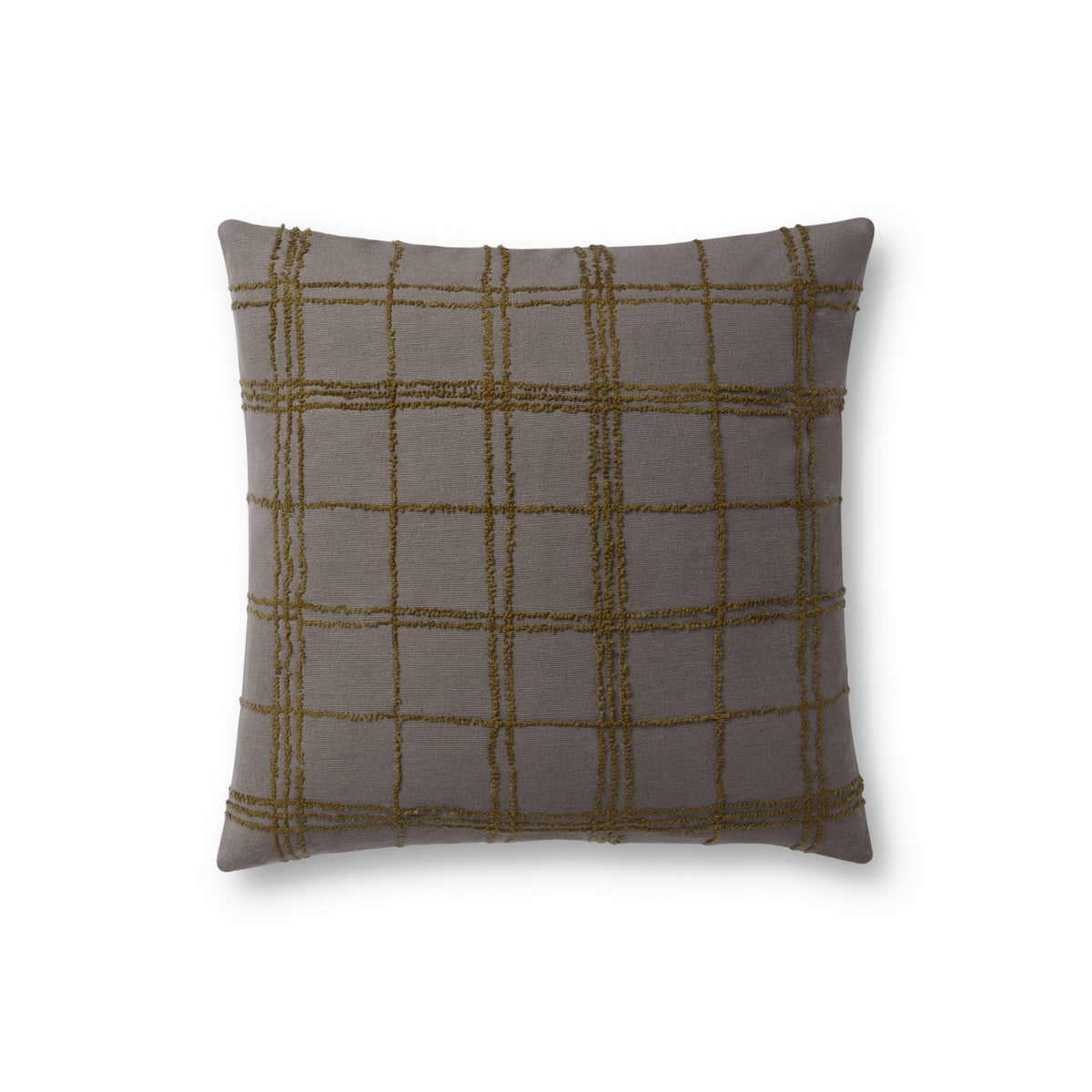 Jean Stoffer x Loloi Edward Charcoal/Olive 18" x 18" Cover Only Pillow