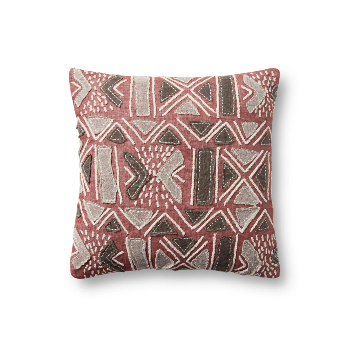 Loloi PLL0022 Rust/Multi 18" x 18" Cover Only Pillow by Loloi